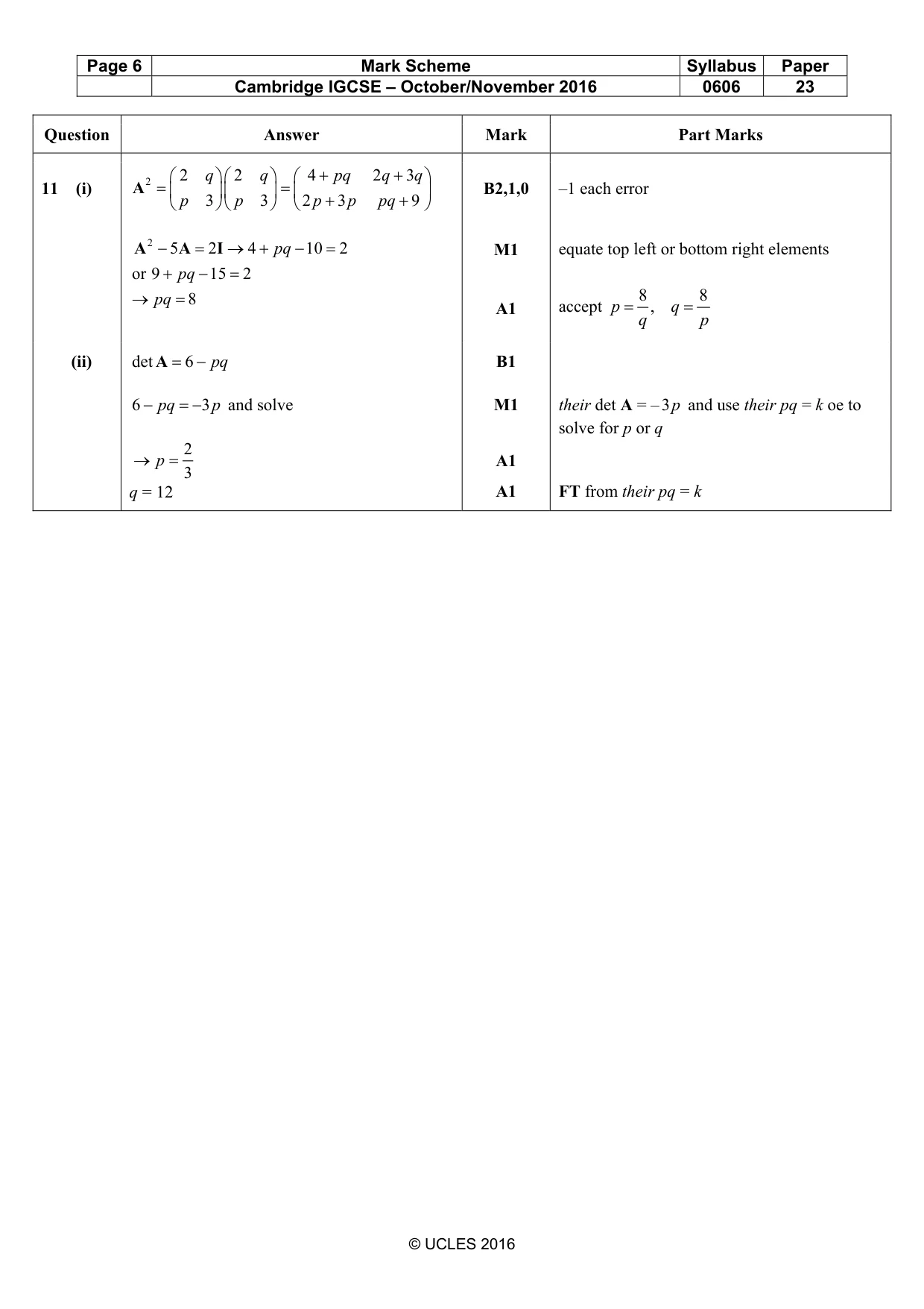 Mark scheme, page 6 of 6