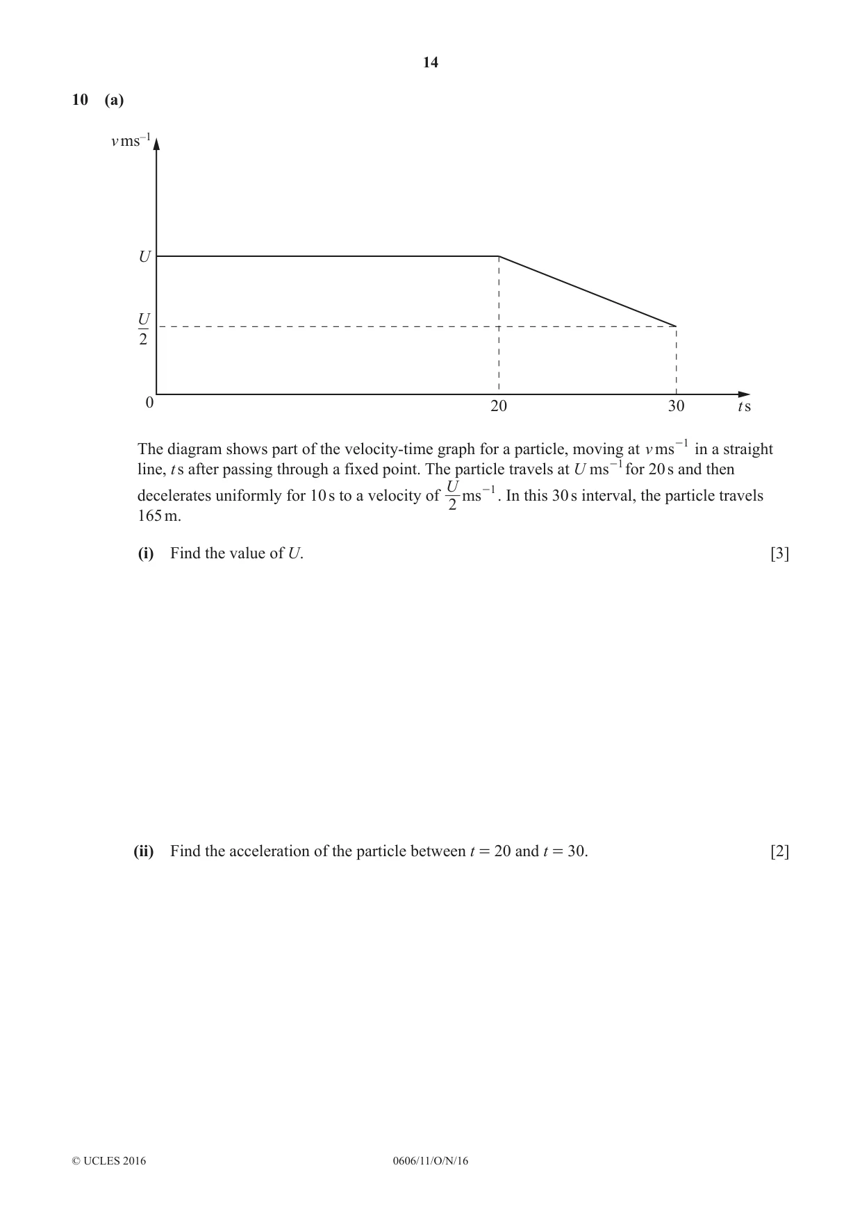Cambridge IGCSE Mathematics - Additional 0606 2016 Oct/Nov Paper 1 · Variant 1 question paper, page 14 of 16