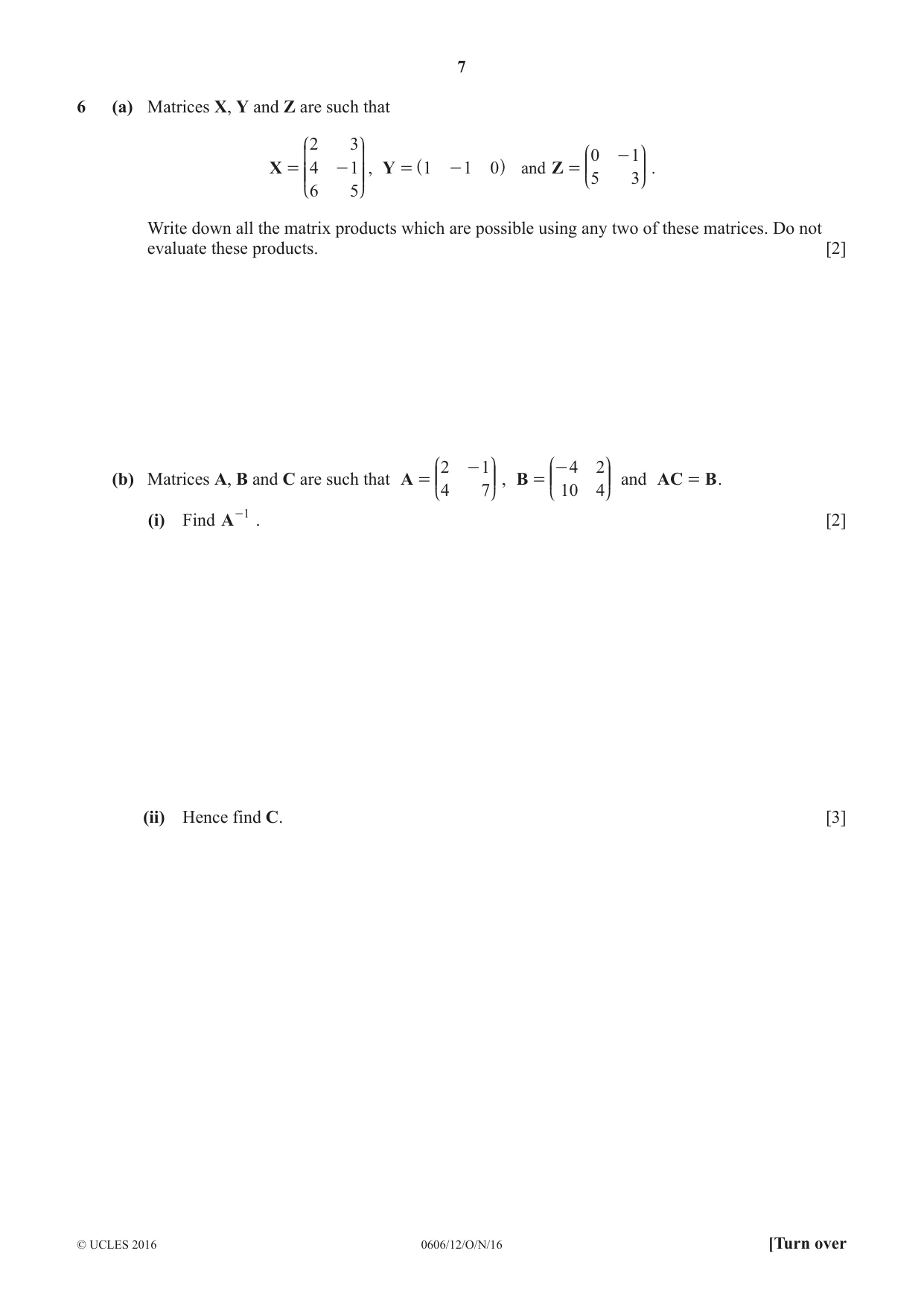 Cambridge IGCSE Mathematics - Additional 0606 2016 Oct/Nov Paper 1 · Variant 2 question paper, page 7 of 16