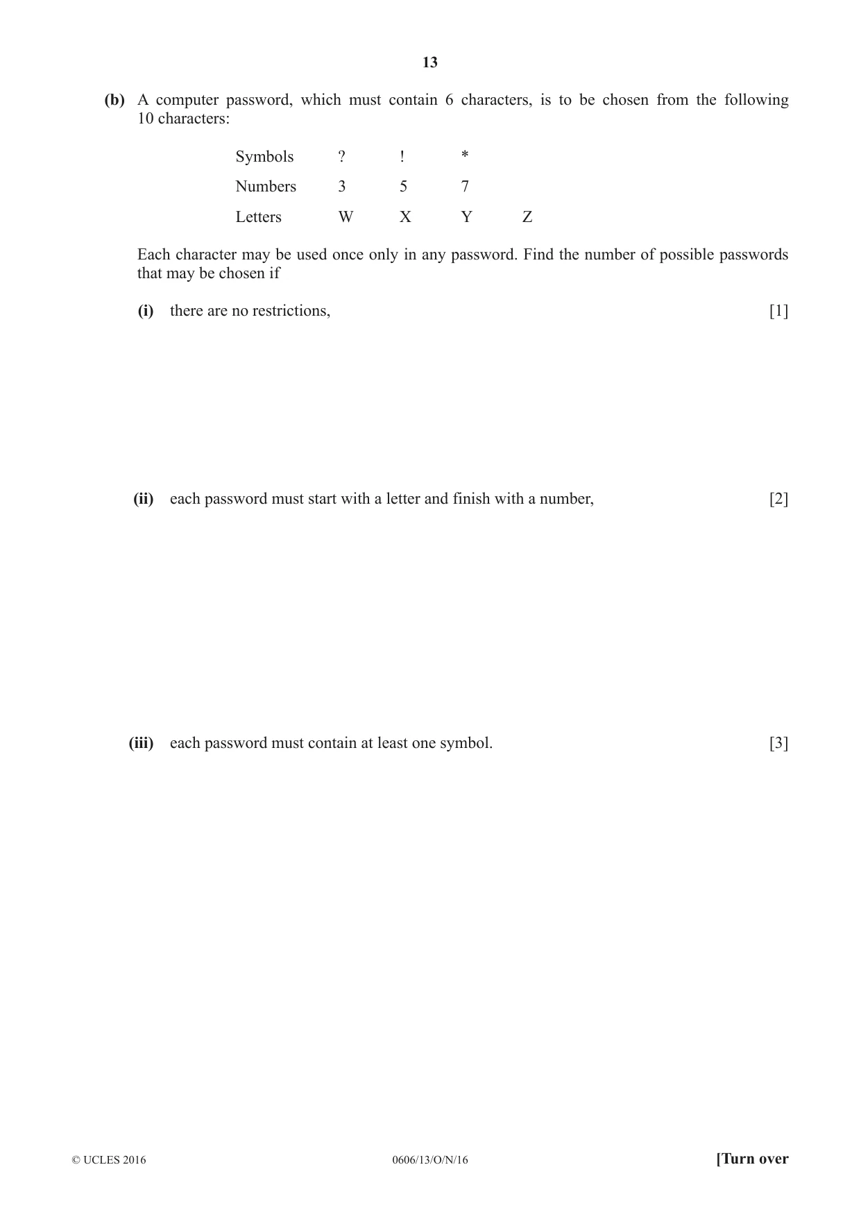 Cambridge IGCSE Mathematics - Additional 0606 2016 Oct/Nov Paper 1 · Variant 3 question paper, page 13 of 16