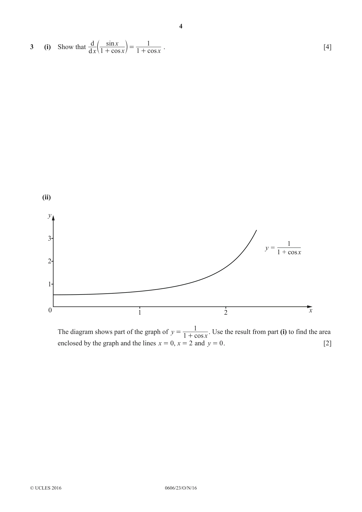 Cambridge IGCSE Mathematics - Additional 0606 2016 Oct/Nov Paper 2 · Variant 3 question paper, page 4 of 16