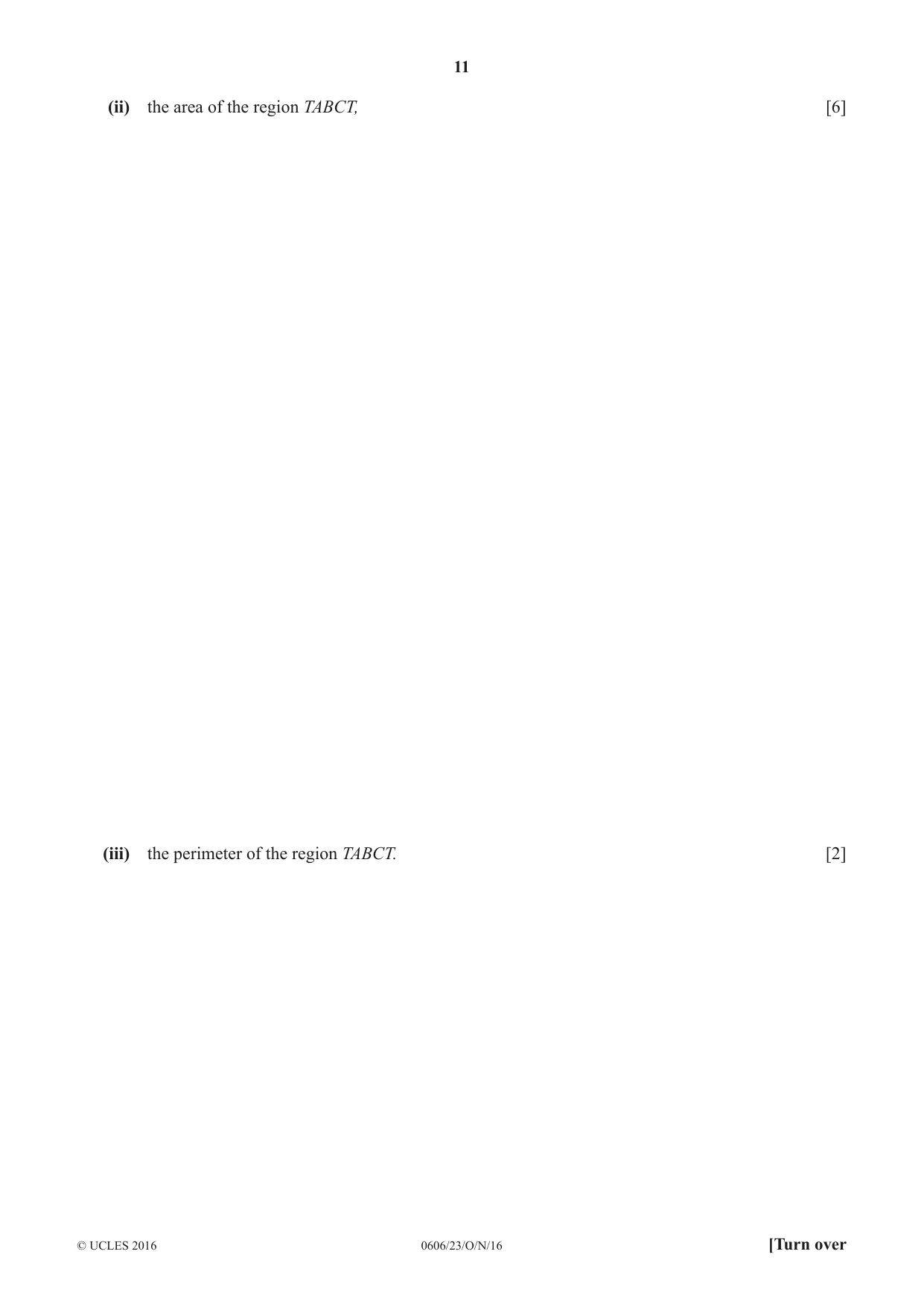 Cambridge IGCSE Mathematics - Additional 0606 2016 Oct/Nov Paper 2 · Variant 3 question paper, page 11 of 16