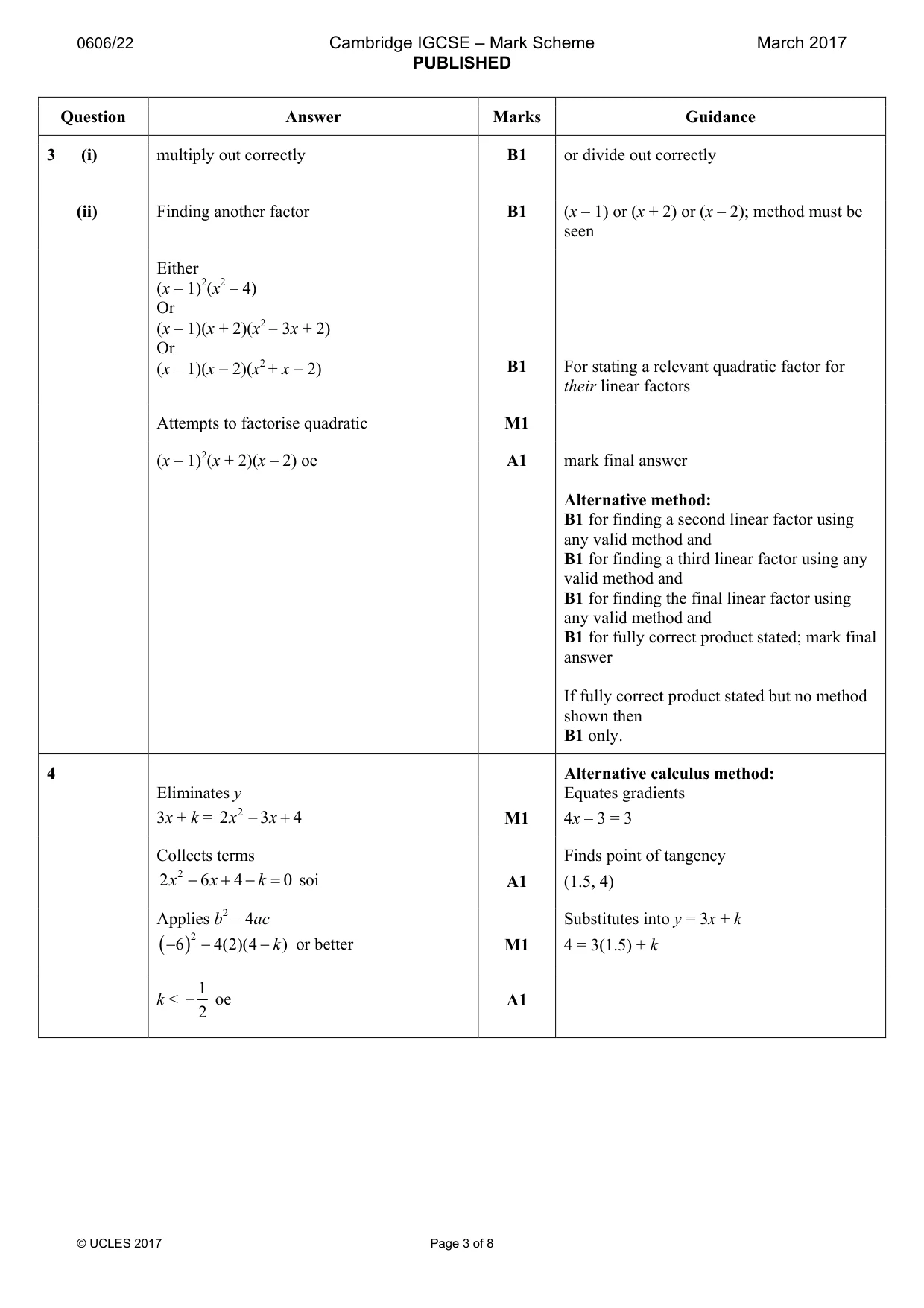 Mark scheme, page 3 of 8
