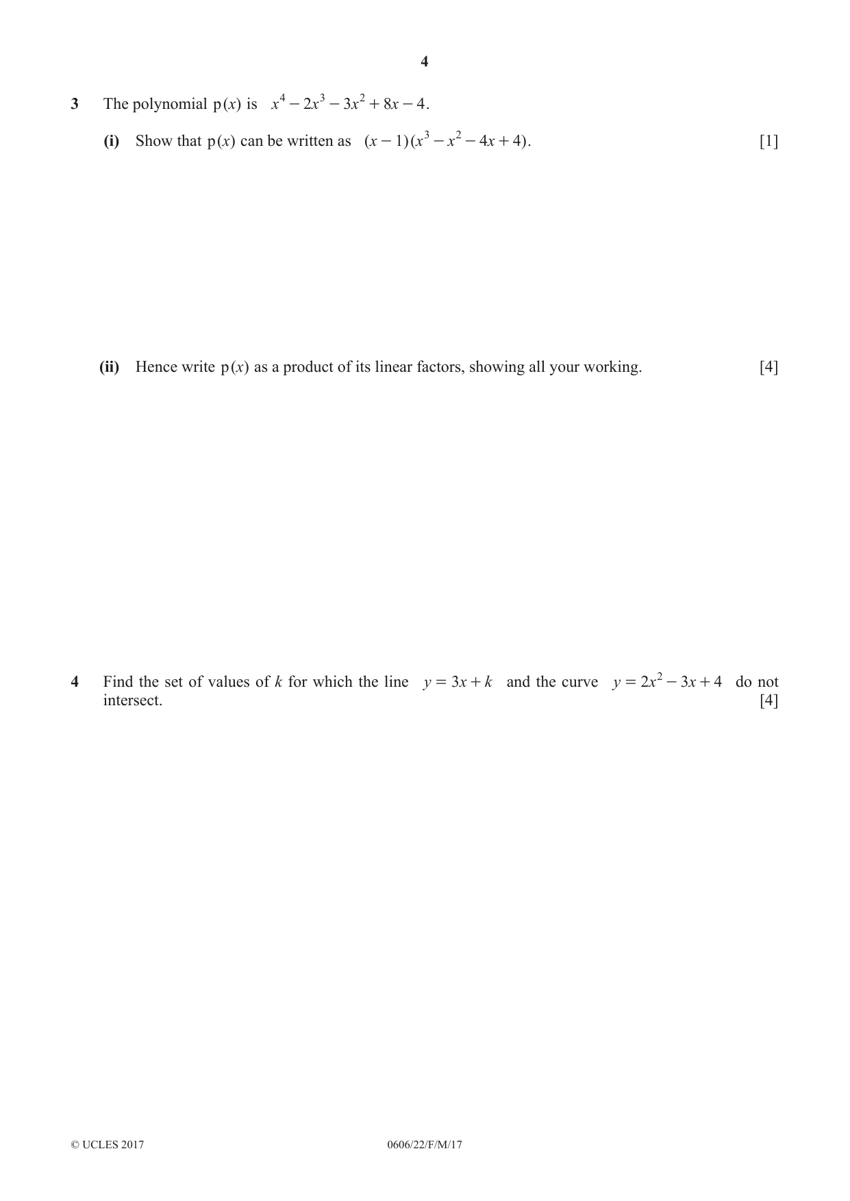 Cambridge IGCSE Mathematics - Additional 0606 2017 Feb/March Paper 2 · Variant 2 question paper, page 4 of 16