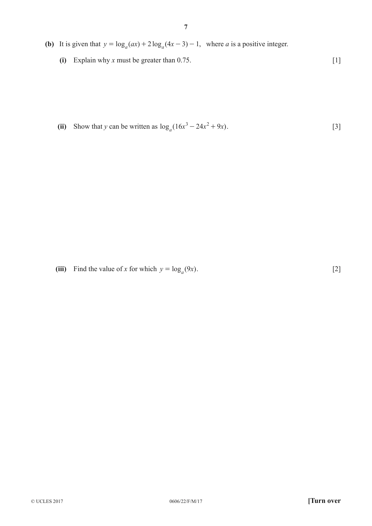 Cambridge IGCSE Mathematics - Additional 0606 2017 Feb/March Paper 2 · Variant 2 question paper, page 7 of 16