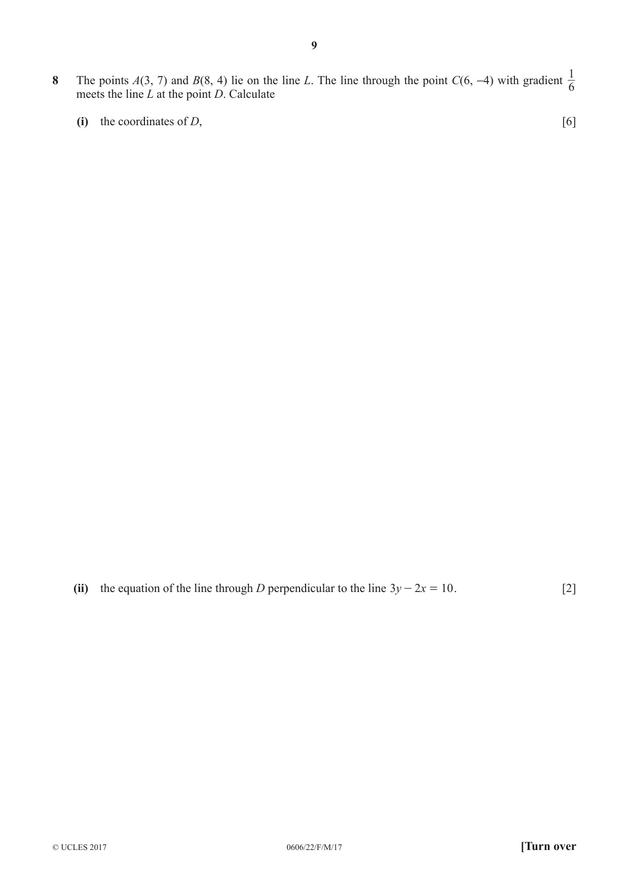 Cambridge IGCSE Mathematics - Additional 0606 2017 Feb/March Paper 2 · Variant 2 question paper, page 9 of 16