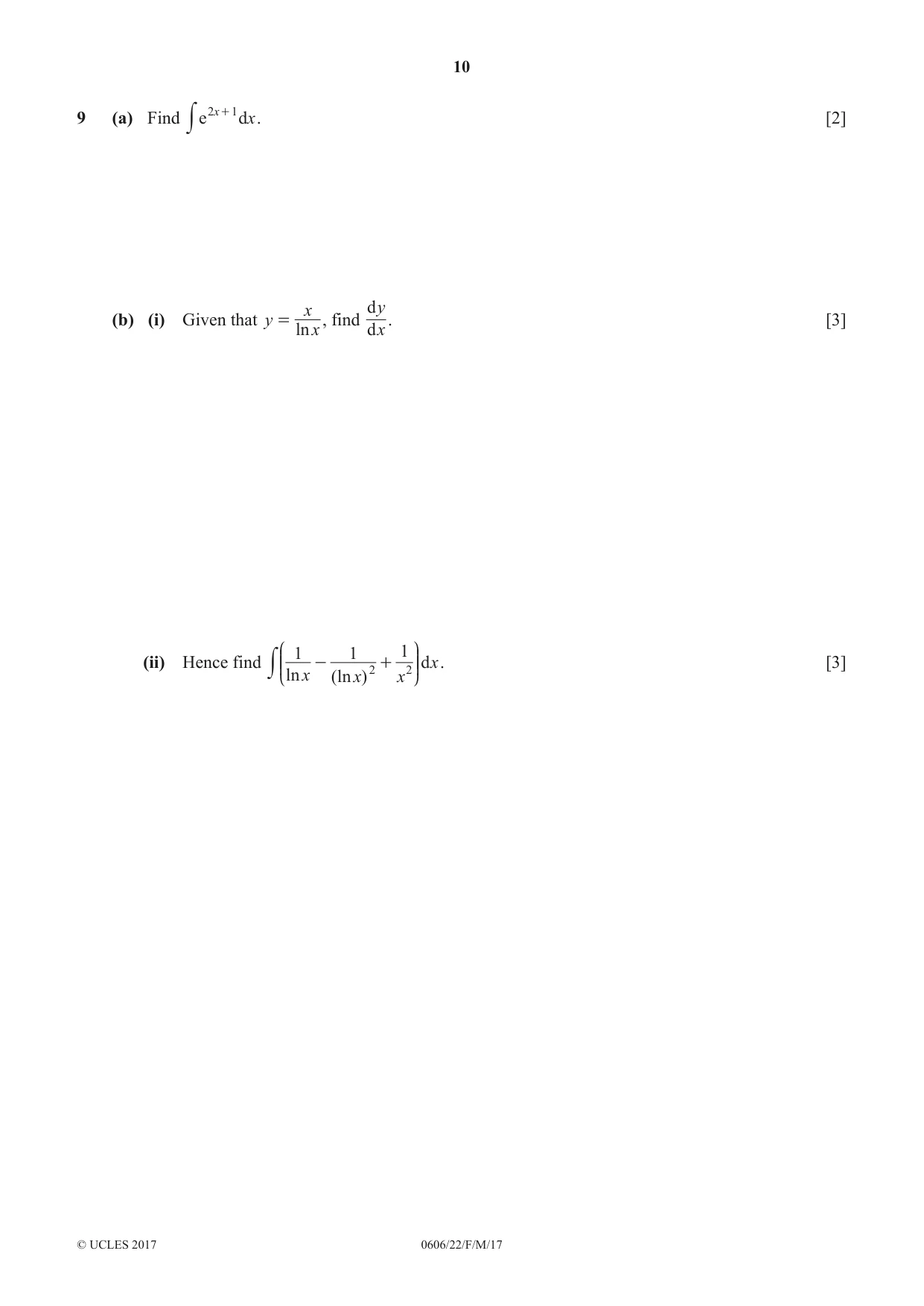 Cambridge IGCSE Mathematics - Additional 0606 2017 Feb/March Paper 2 · Variant 2 question paper, page 10 of 16