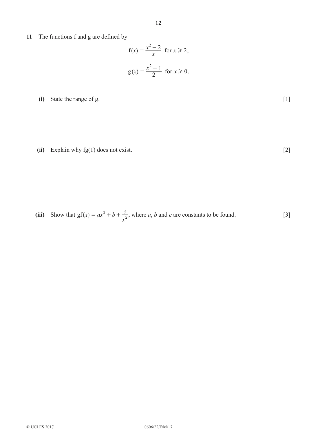 Cambridge IGCSE Mathematics - Additional 0606 2017 Feb/March Paper 2 · Variant 2 question paper, page 12 of 16