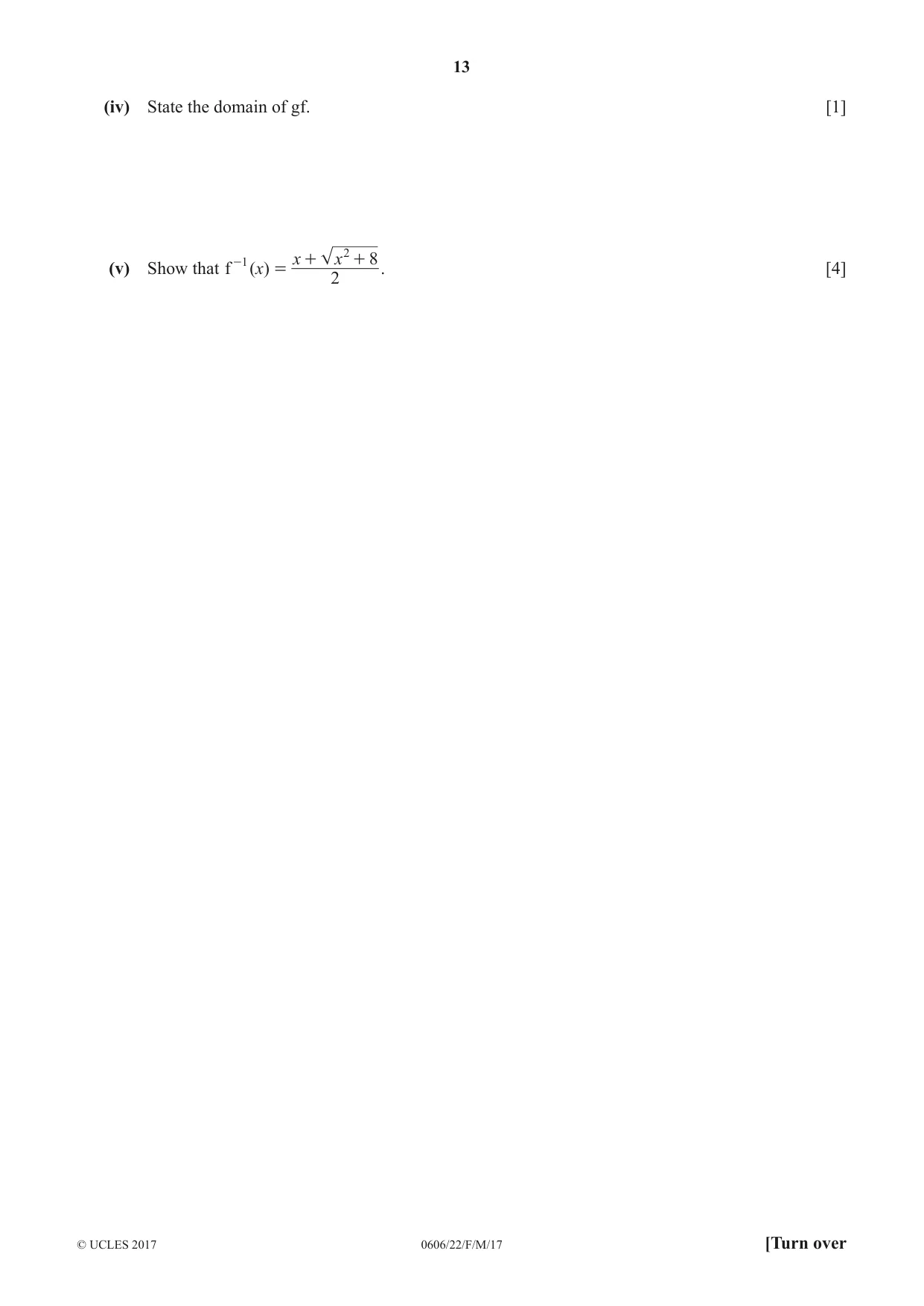 Cambridge IGCSE Mathematics - Additional 0606 2017 Feb/March Paper 2 · Variant 2 question paper, page 13 of 16
