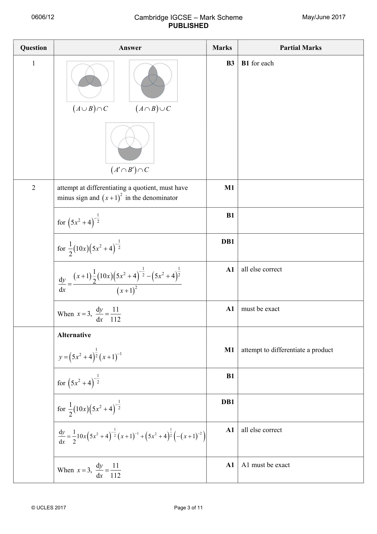 Mark scheme, page 3 of 11