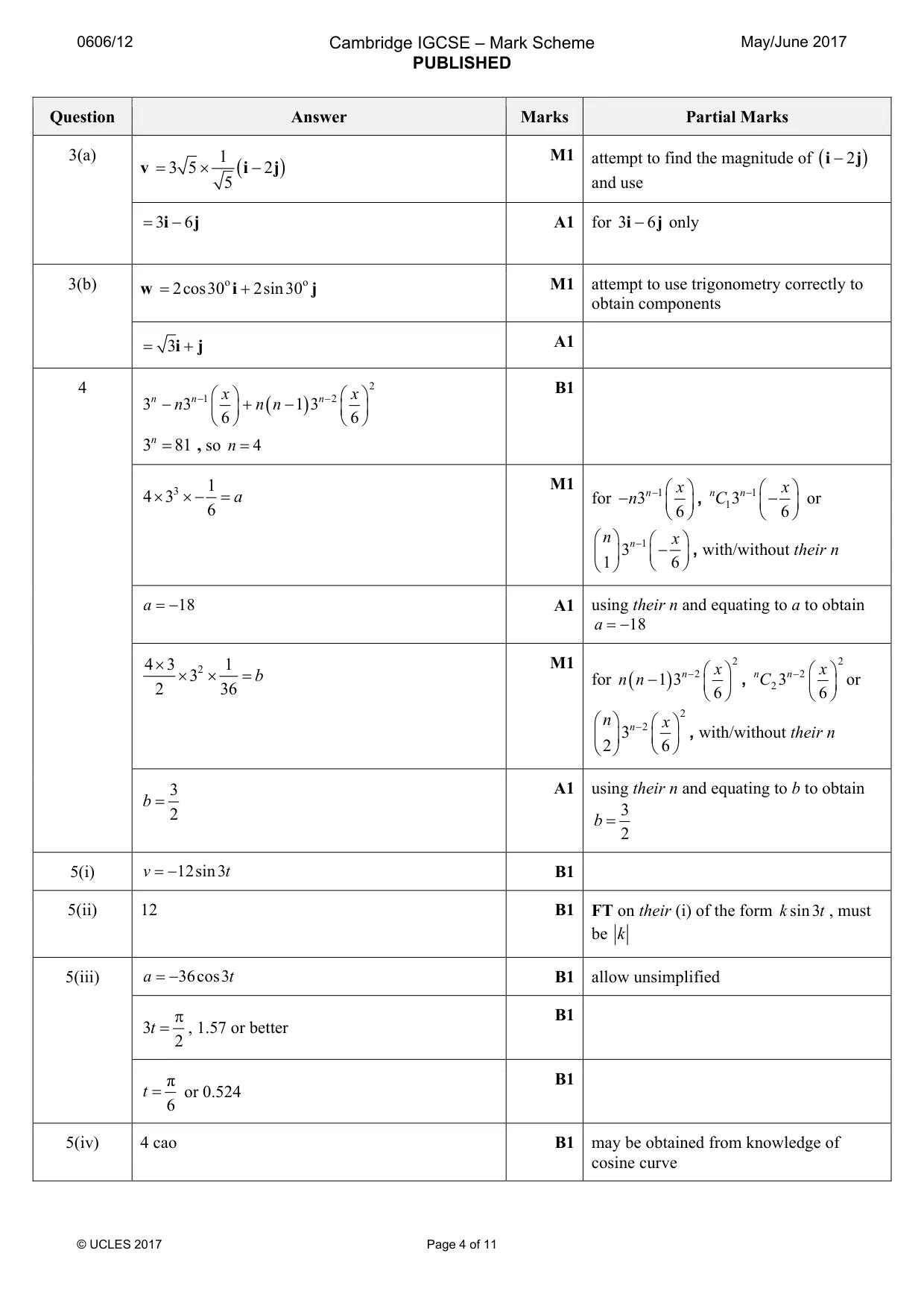 Mark scheme, page 4 of 11