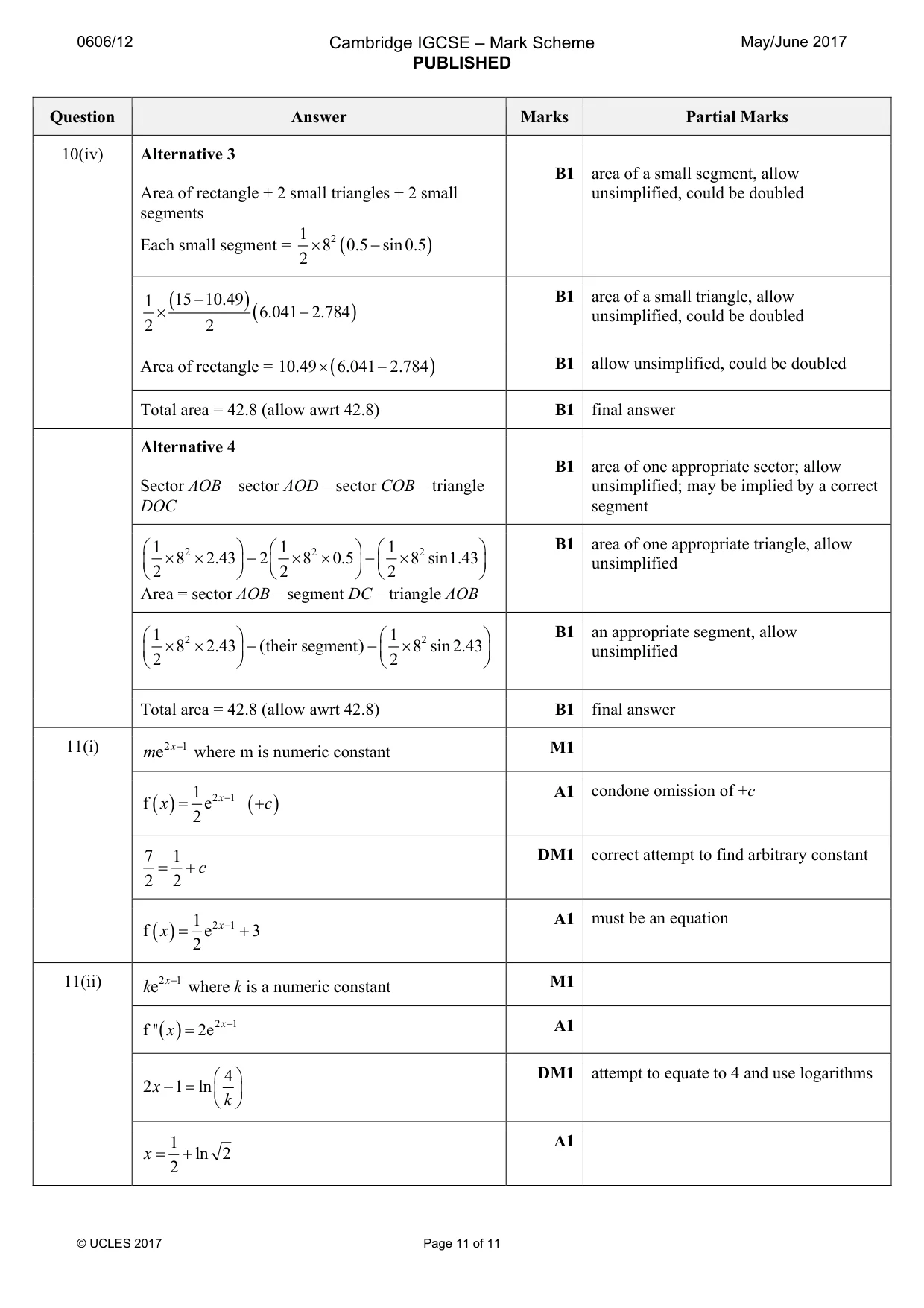 Mark scheme, page 11 of 11