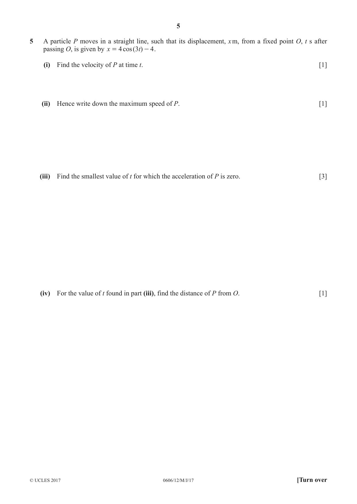 Cambridge IGCSE Mathematics - Additional 0606 2017 May/June Paper 1 · Variant 2 question paper, page 5 of 12