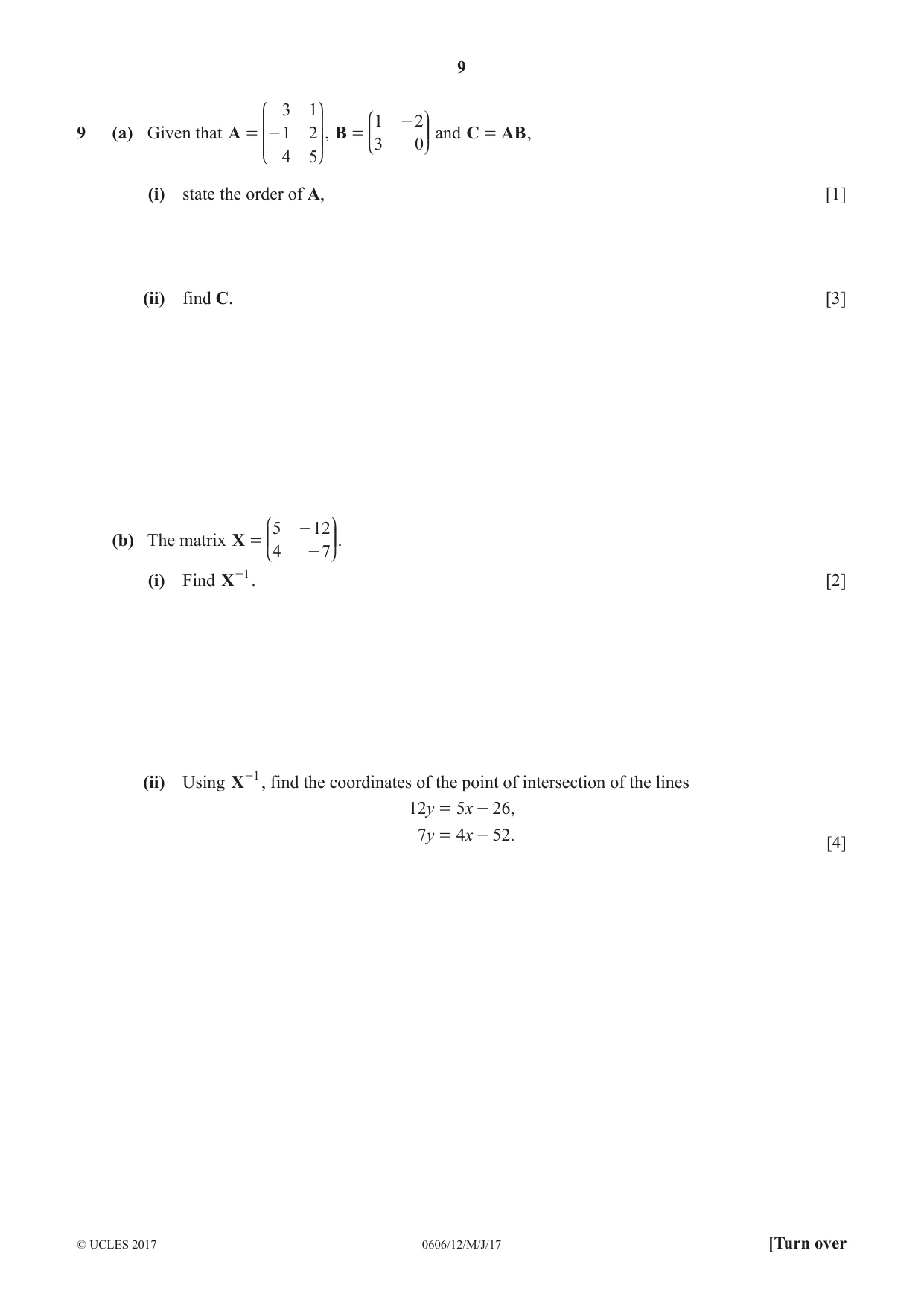 Cambridge IGCSE Mathematics - Additional 0606 2017 May/June Paper 1 · Variant 2 question paper, page 9 of 12