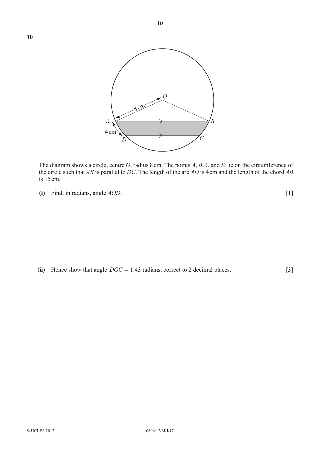 Cambridge IGCSE Mathematics - Additional 0606 2017 May/June Paper 1 · Variant 2 question paper, page 10 of 12