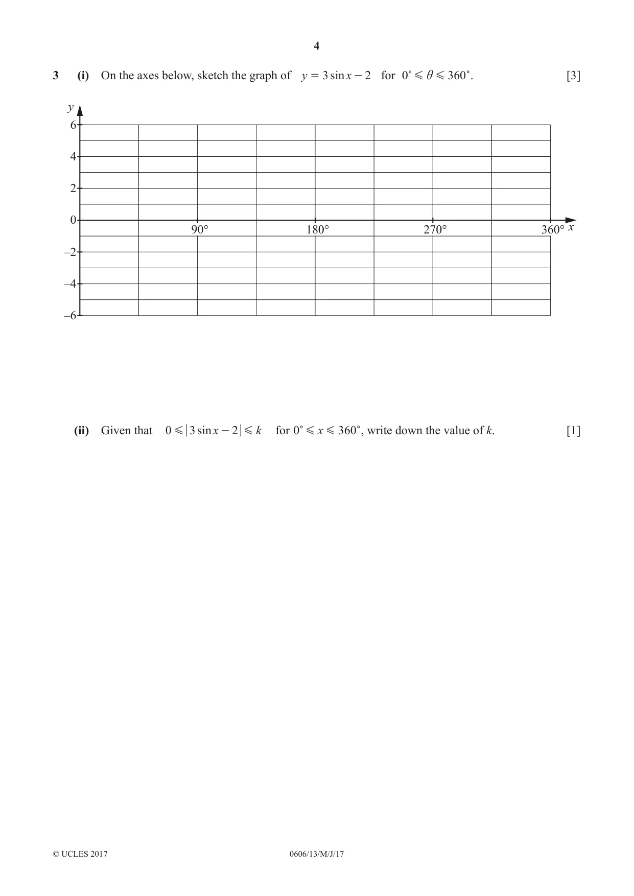Cambridge IGCSE Mathematics - Additional 0606 2017 May/June Paper 1 · Variant 3 question paper, page 4 of 16