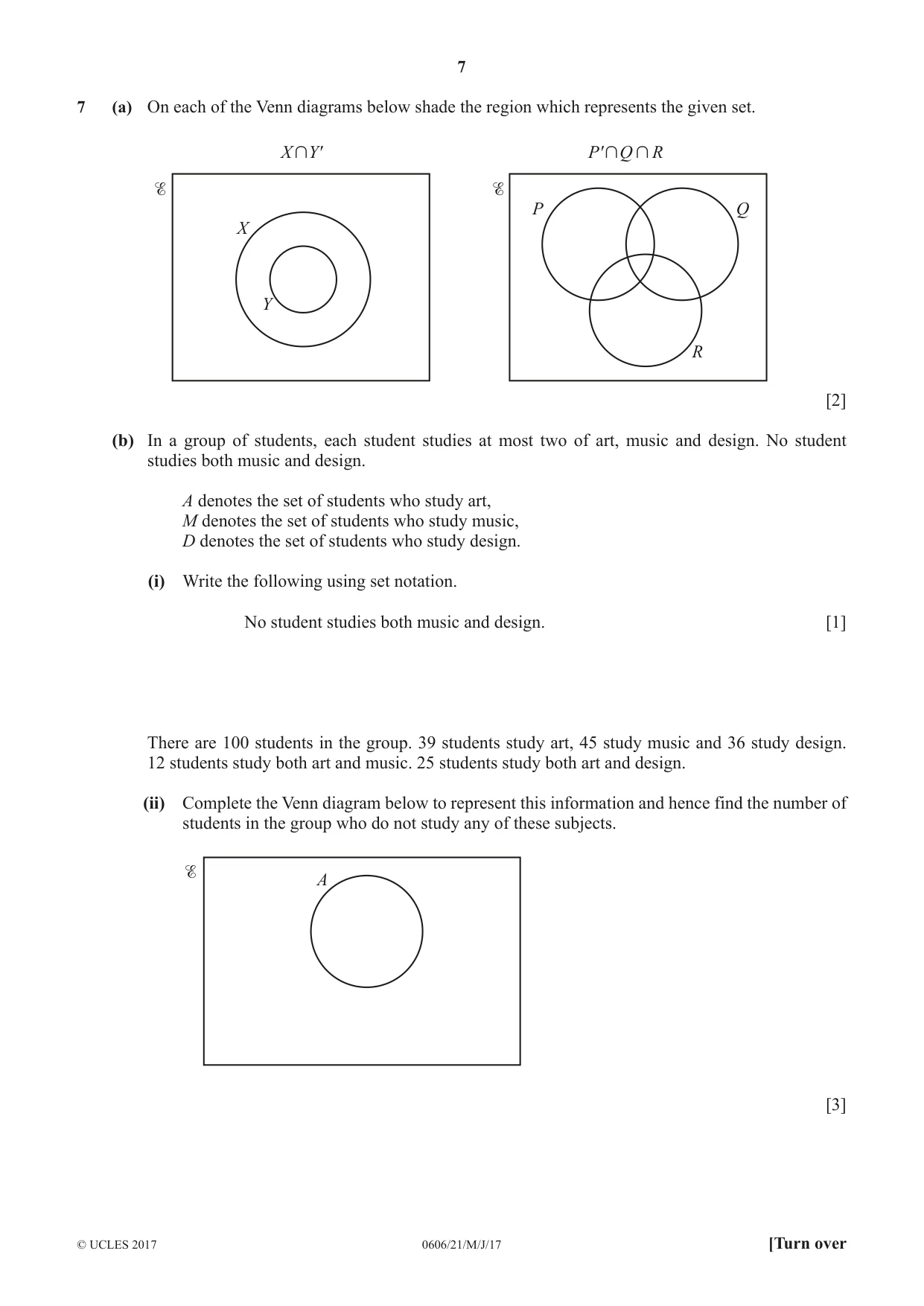 Cambridge IGCSE Mathematics - Additional 0606 2017 May/June Paper 2 · Variant 1 question paper, page 7 of 12