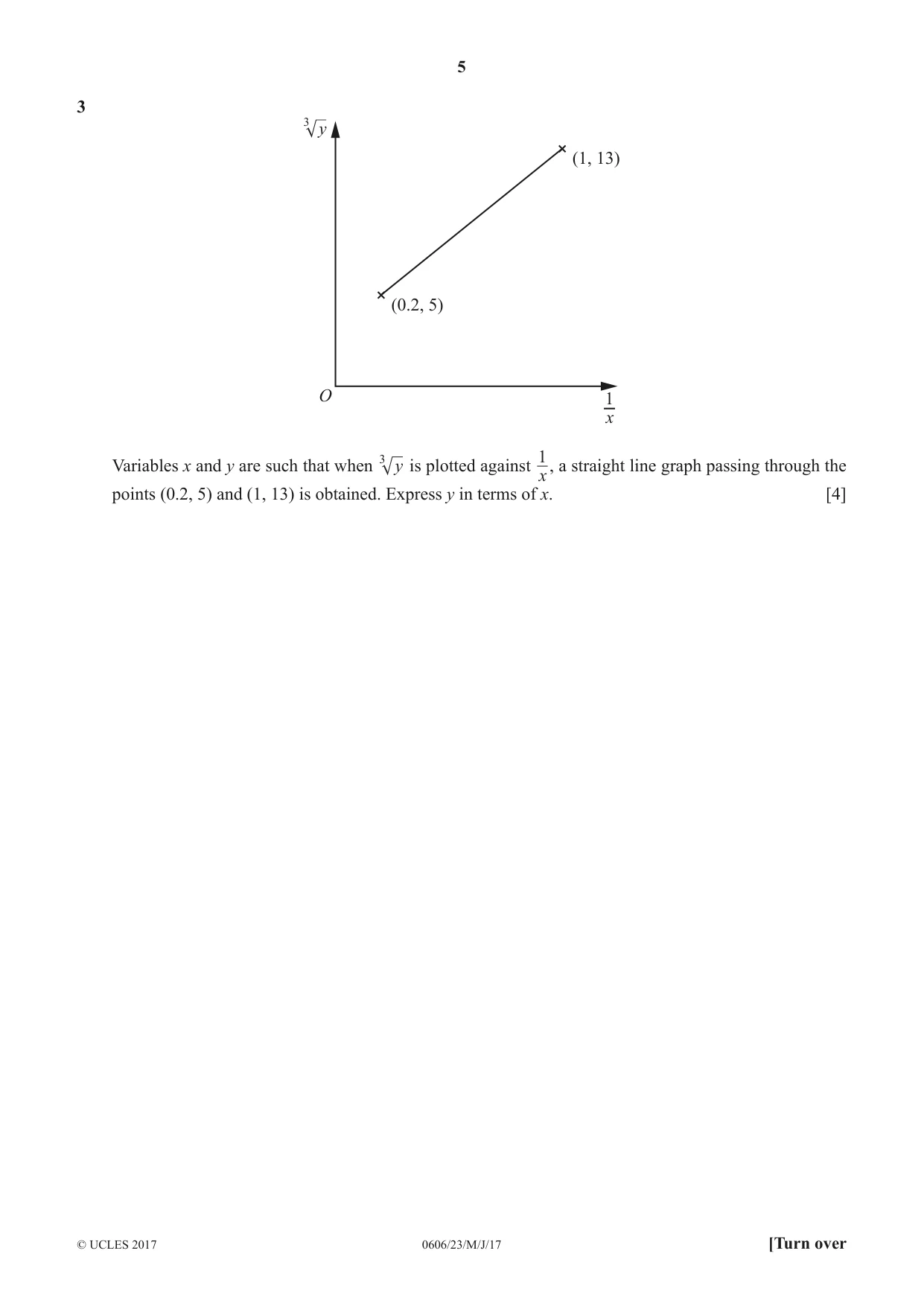Cambridge IGCSE Mathematics - Additional 0606 2017 May/June Paper 2 · Variant 3 question paper, page 5 of 16