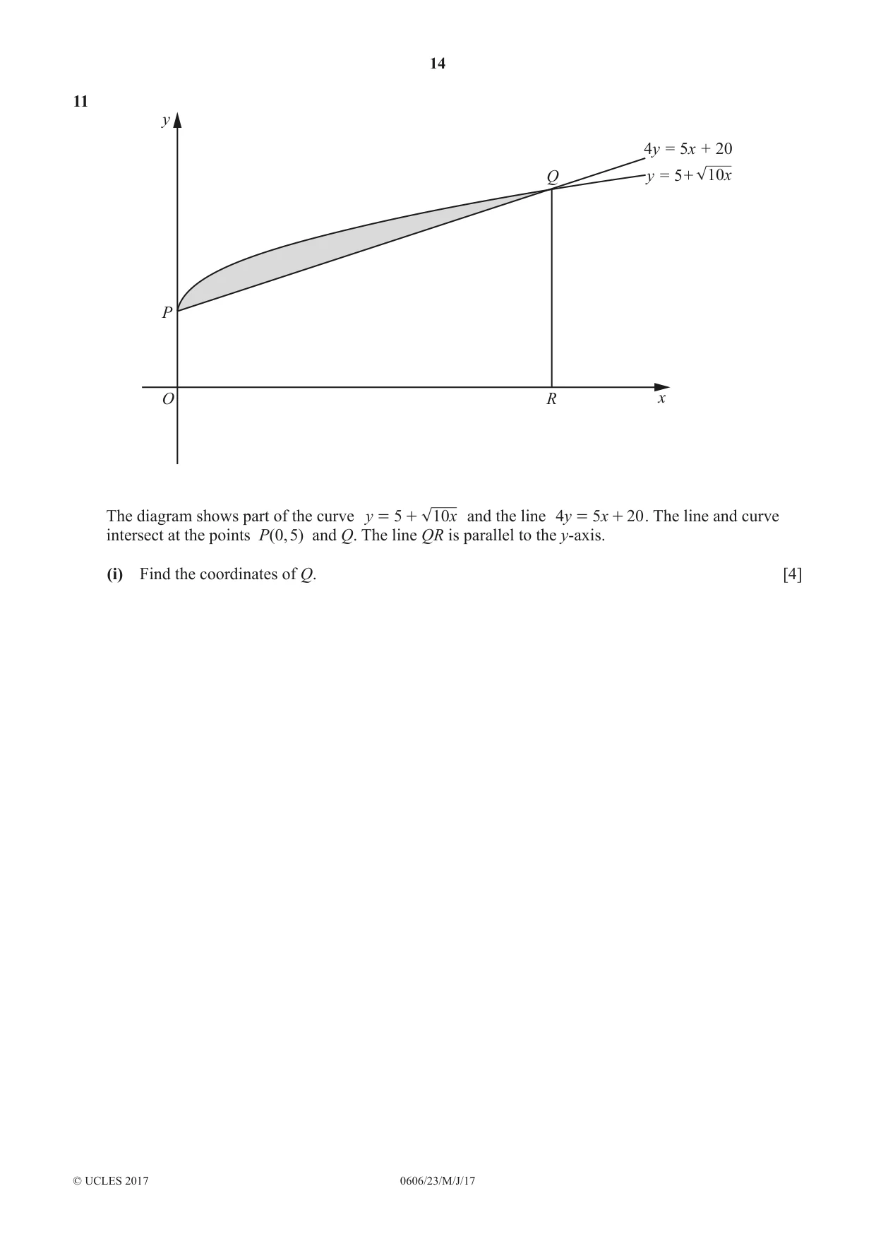 Cambridge IGCSE Mathematics - Additional 0606 2017 May/June Paper 2 · Variant 3 question paper, page 14 of 16