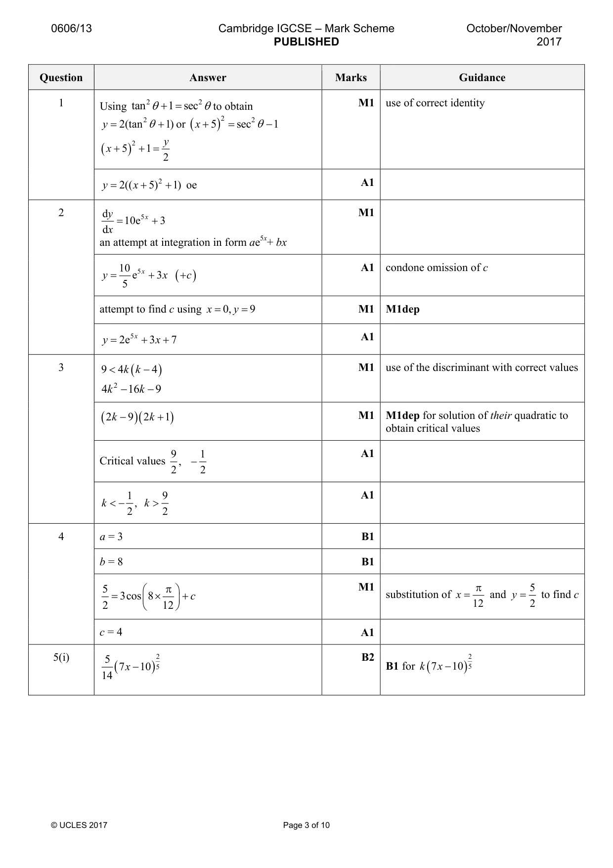 Mark scheme, page 3 of 10