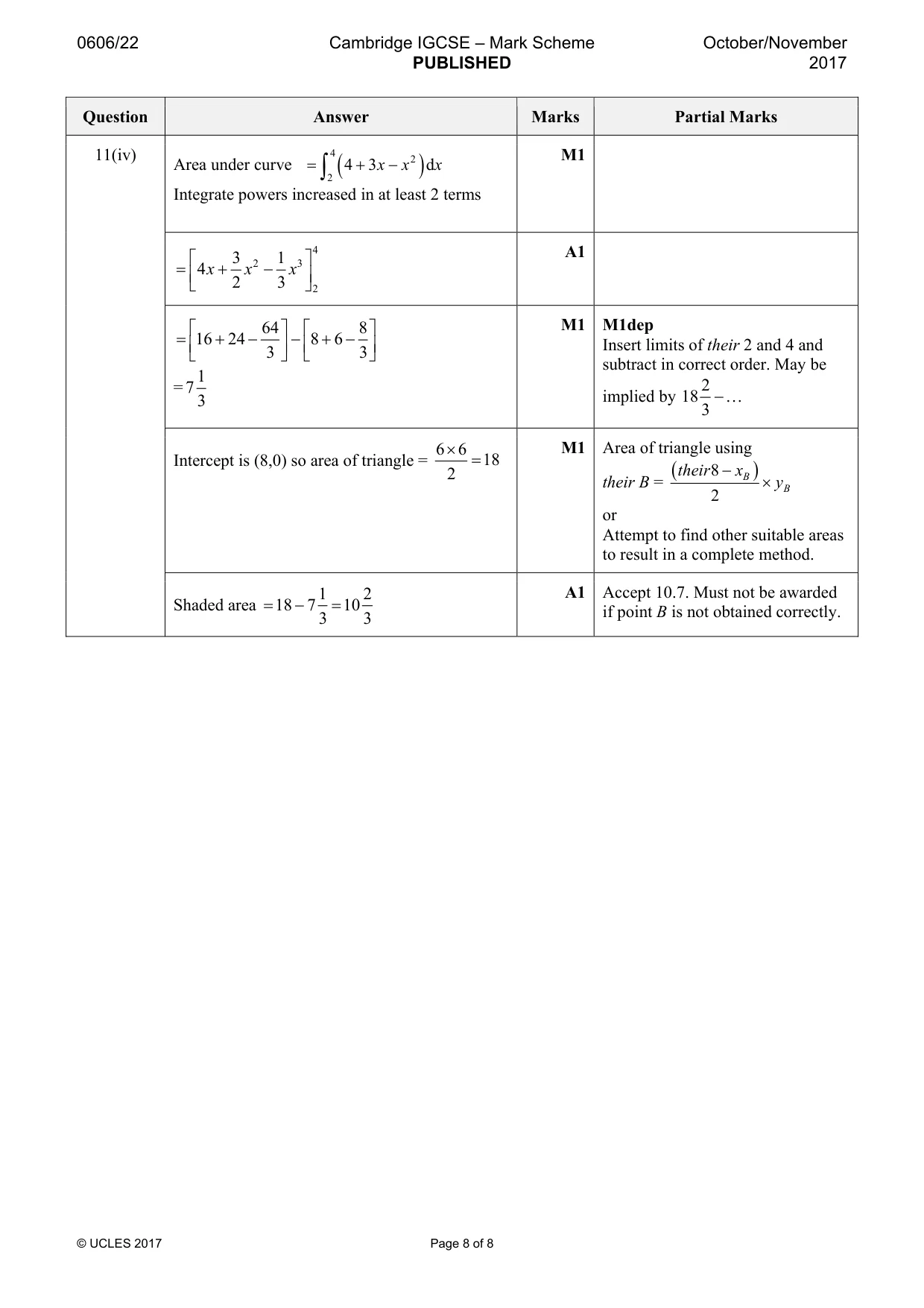 Mark scheme, page 8 of 8