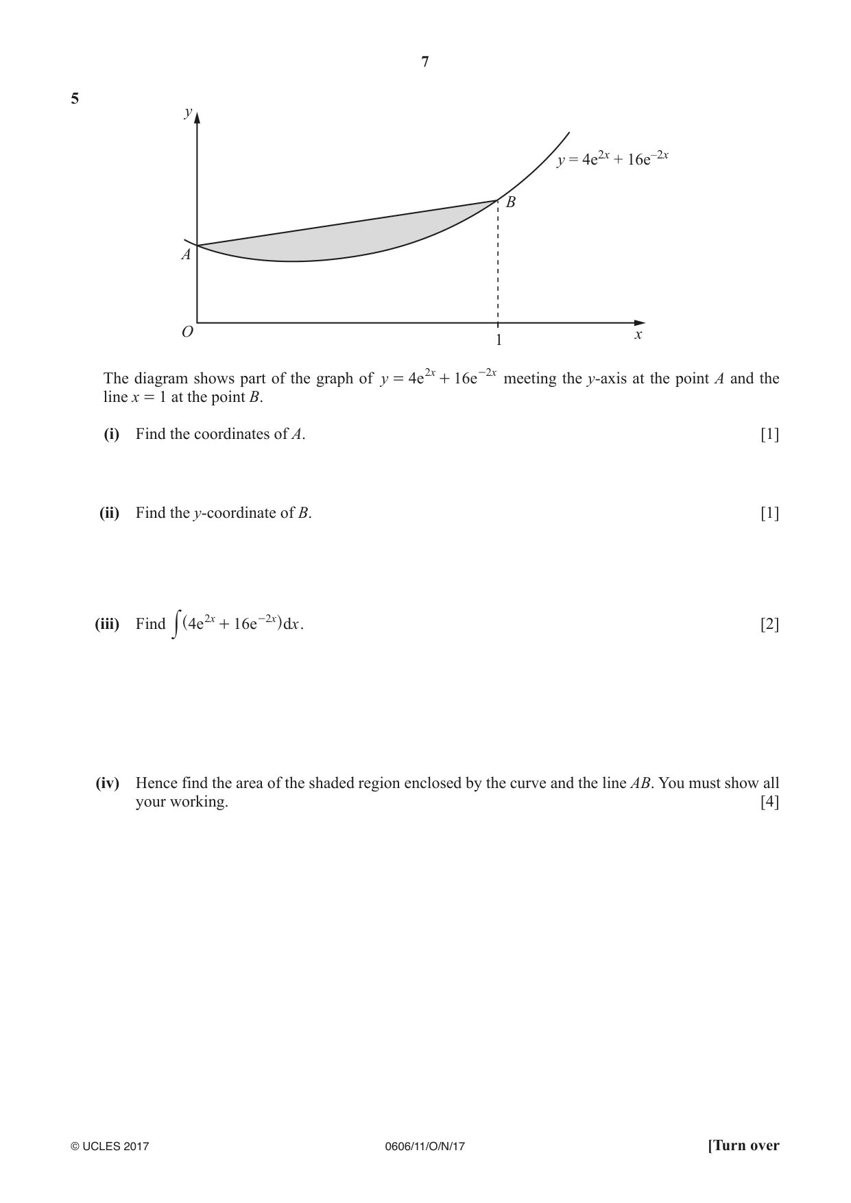 Cambridge IGCSE Mathematics - Additional 0606 2017 Oct/Nov Paper 1 · Variant 1 question paper, page 7 of 16
