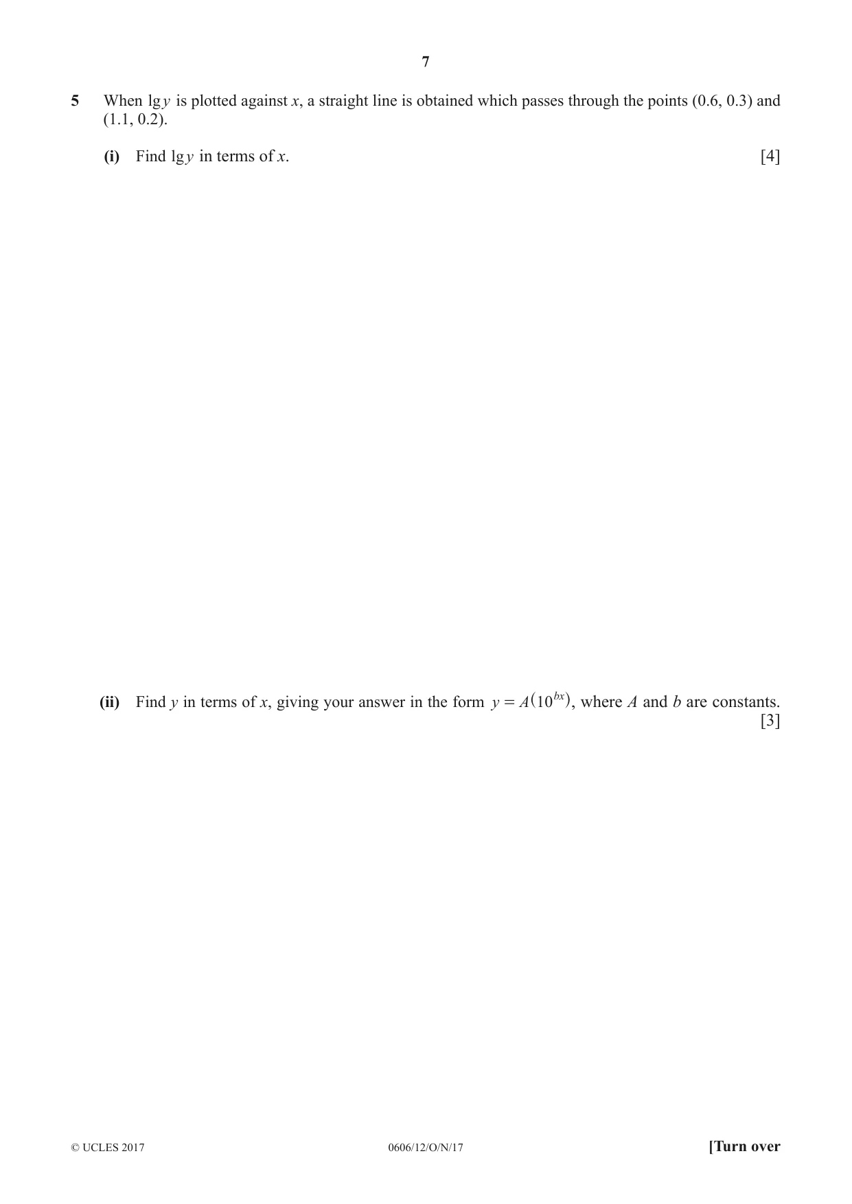 Cambridge IGCSE Mathematics - Additional 0606 2017 Oct/Nov Paper 1 · Variant 2 question paper, page 7 of 16