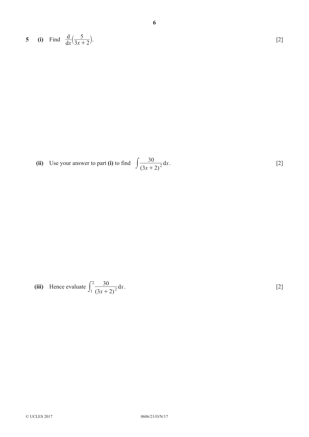 Cambridge IGCSE Mathematics - Additional 0606 2017 Oct/Nov Paper 2 · Variant 1 question paper, page 6 of 16