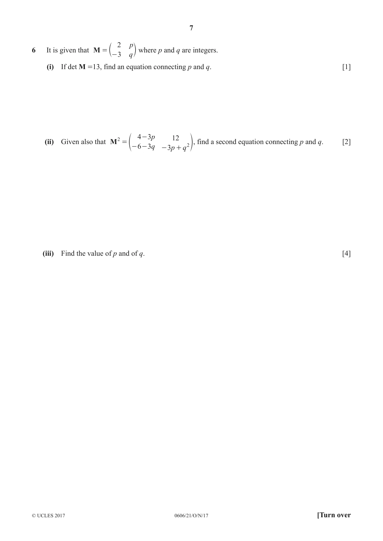 Cambridge IGCSE Mathematics - Additional 0606 2017 Oct/Nov Paper 2 · Variant 1 question paper, page 7 of 16