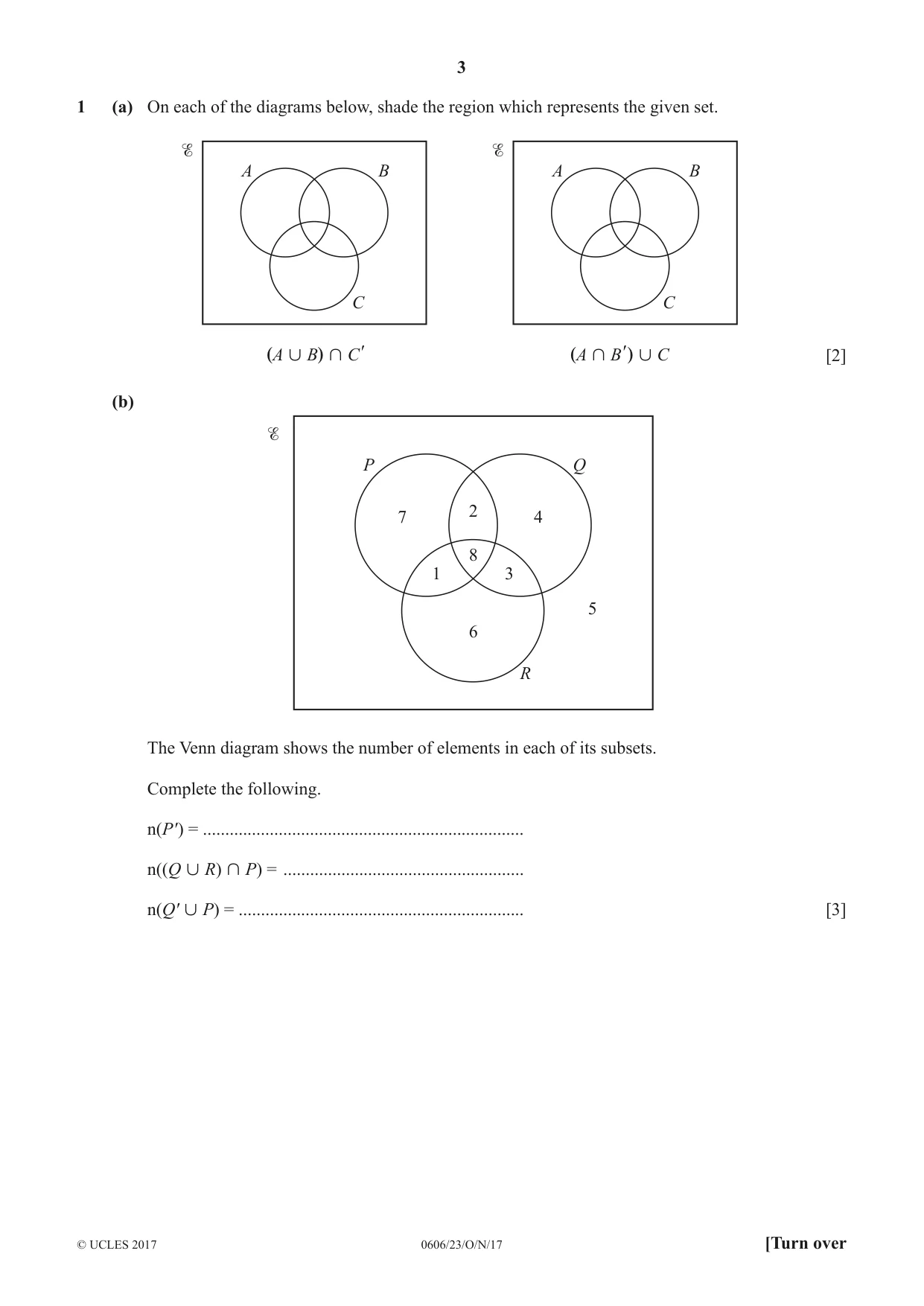 Cambridge IGCSE Mathematics - Additional 0606 2017 Oct/Nov Paper 2 · Variant 3 question paper, page 3 of 16