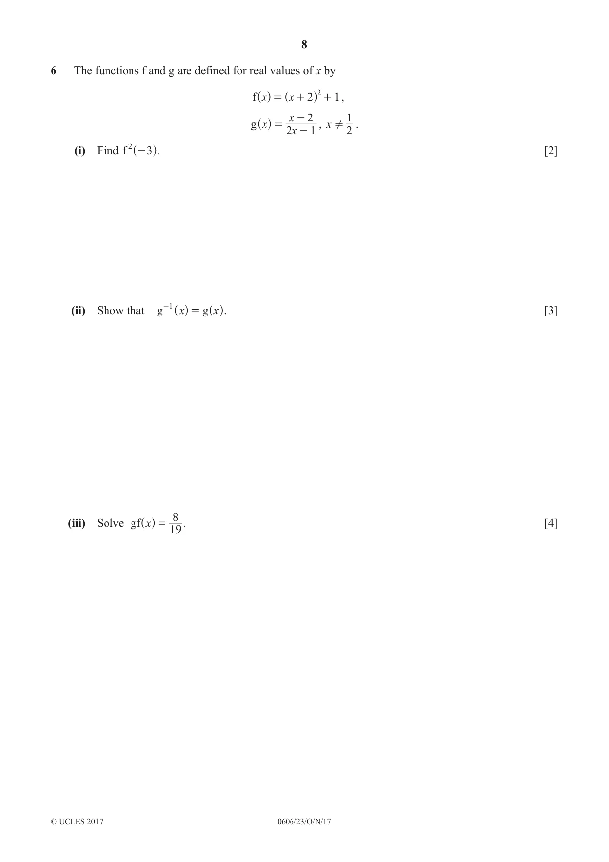 Cambridge IGCSE Mathematics - Additional 0606 2017 Oct/Nov Paper 2 · Variant 3 question paper, page 8 of 16