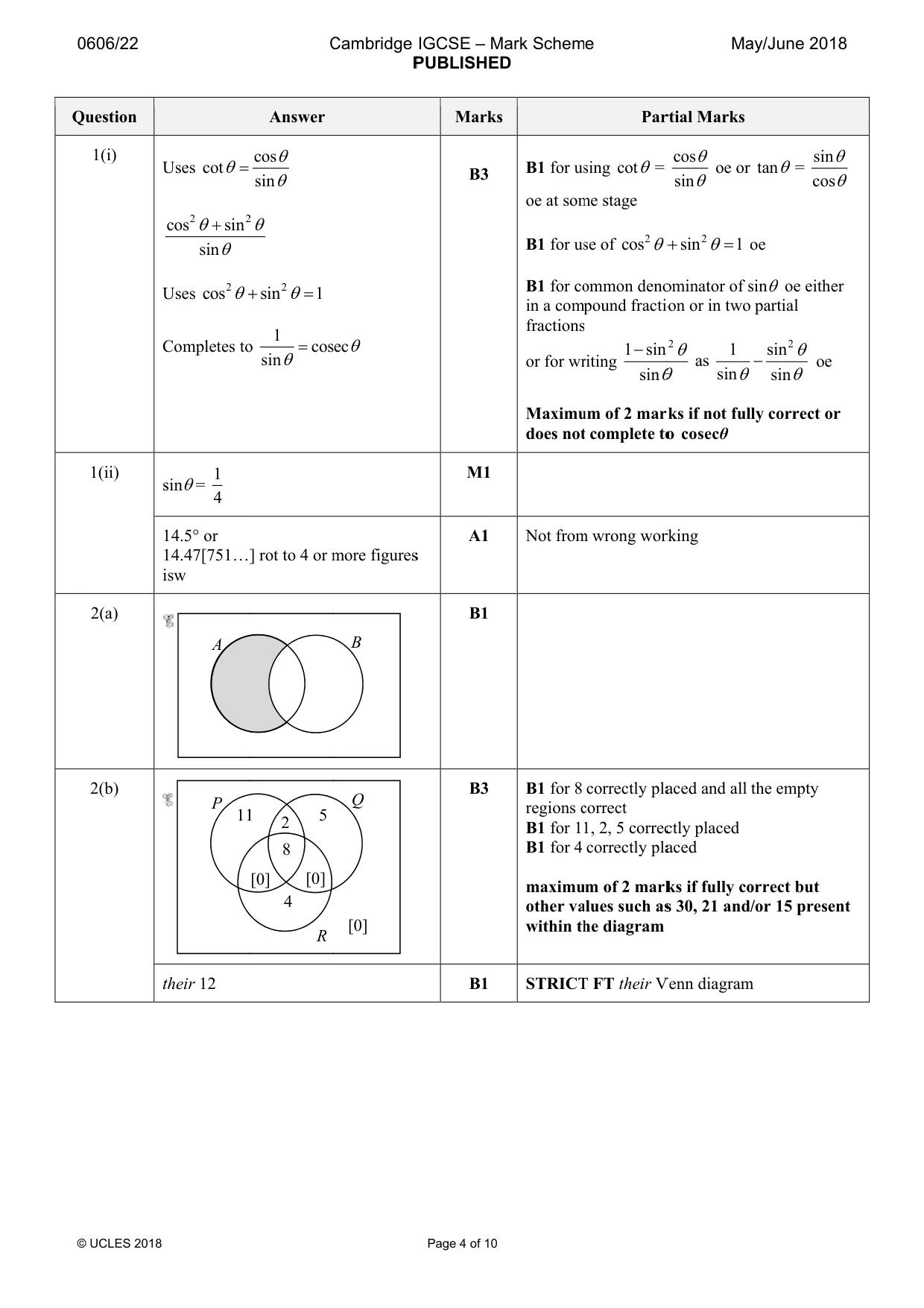 Mark scheme, page 4 of 10