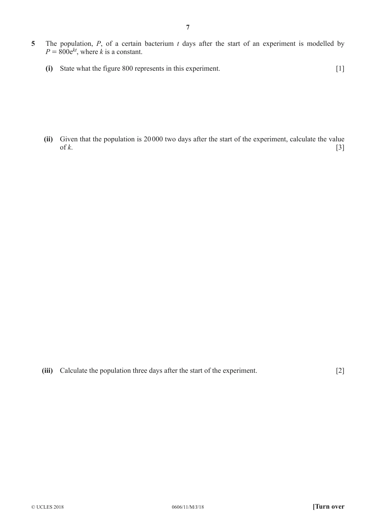Cambridge IGCSE Mathematics - Additional 0606 2018 May/June Paper 1 · Variant 1 question paper, page 7 of 16