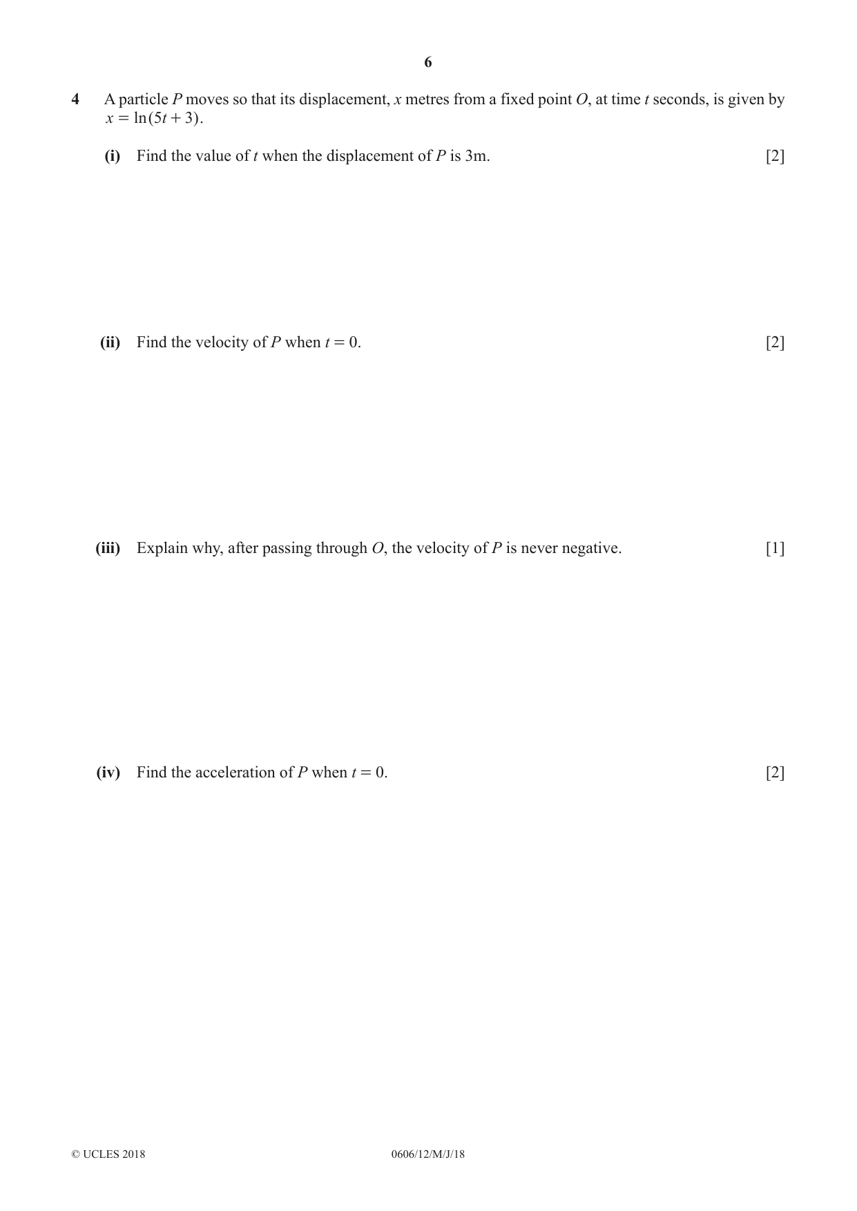 Cambridge IGCSE Mathematics - Additional 0606 2018 May/June Paper 1 · Variant 2 question paper, page 6 of 16