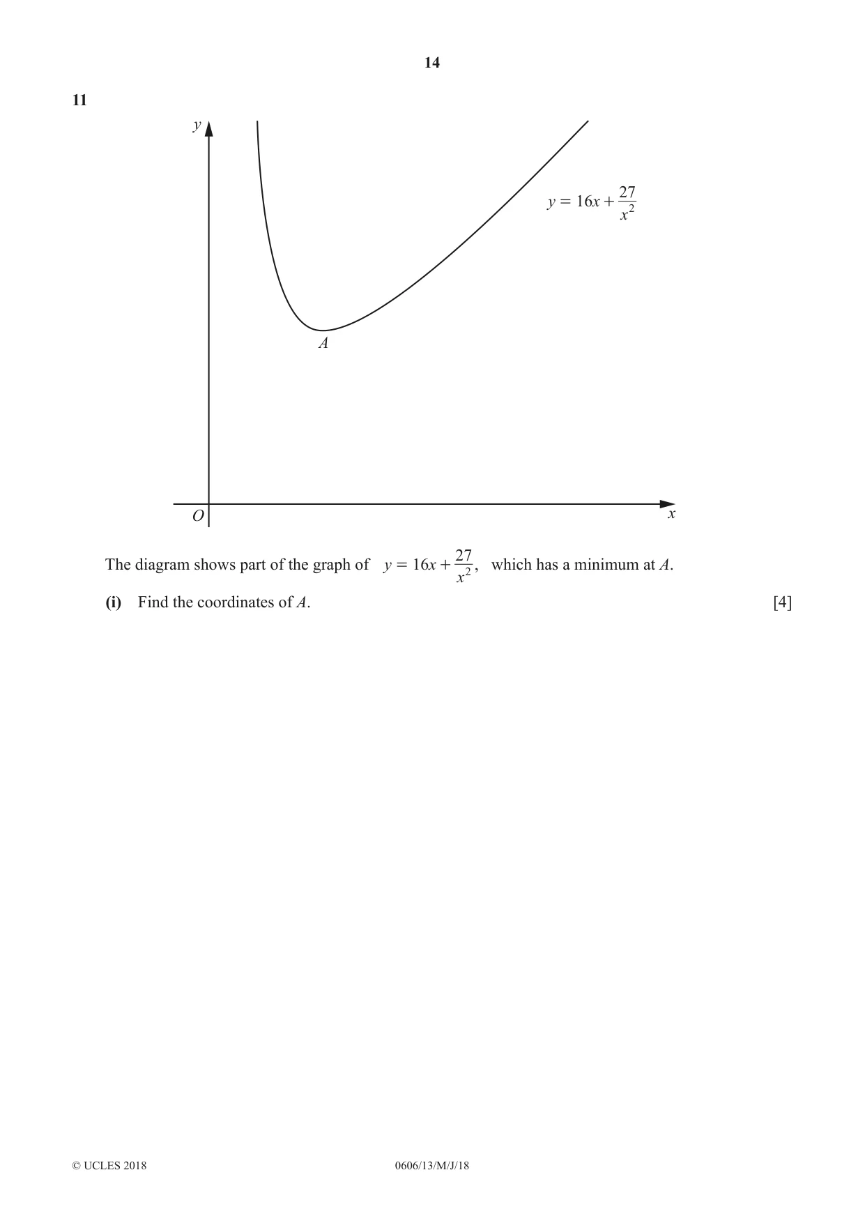 Cambridge IGCSE Mathematics - Additional 0606 2018 May/June Paper 1 · Variant 3 question paper, page 14 of 16