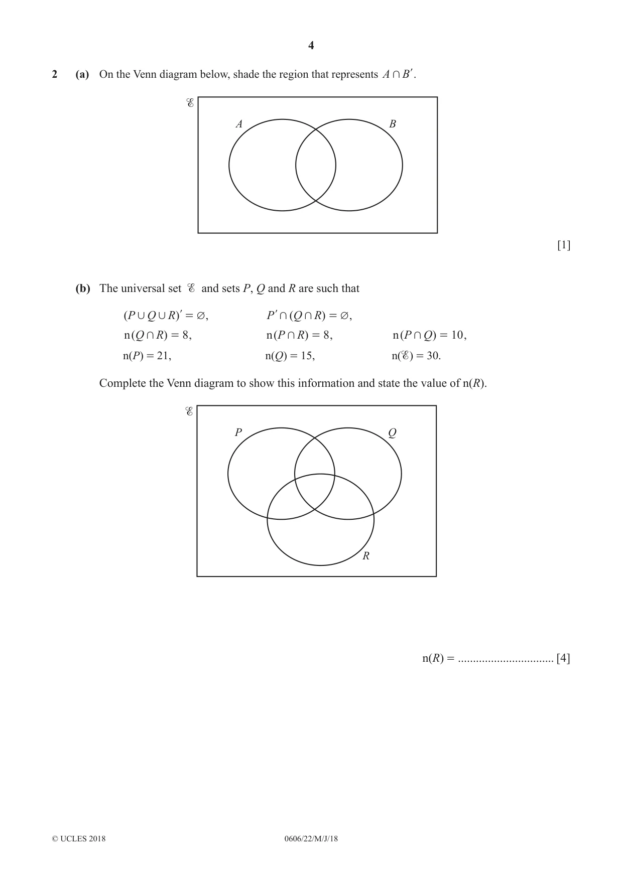 Cambridge IGCSE Mathematics - Additional 0606 2018 May/June Paper 2 · Variant 2 question paper, page 4 of 16