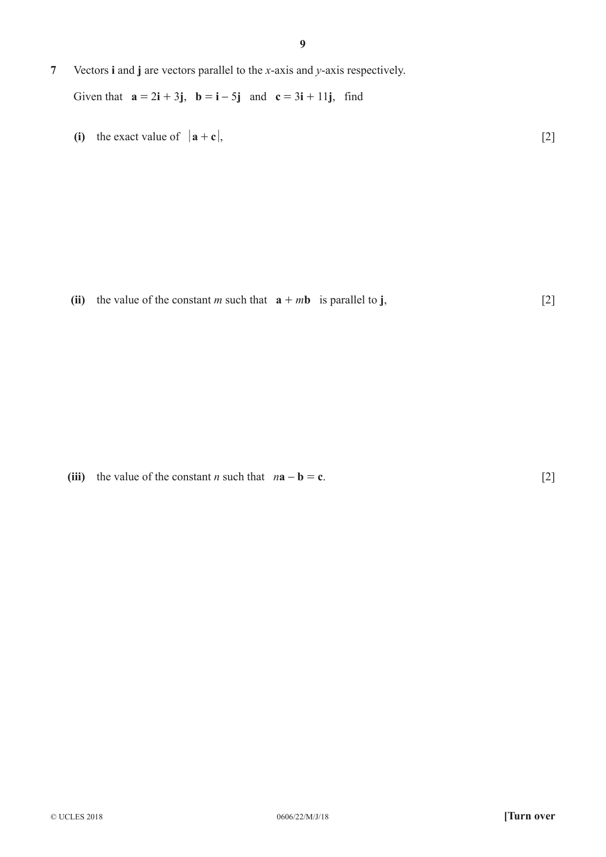 Cambridge IGCSE Mathematics - Additional 0606 2018 May/June Paper 2 · Variant 2 question paper, page 9 of 16
