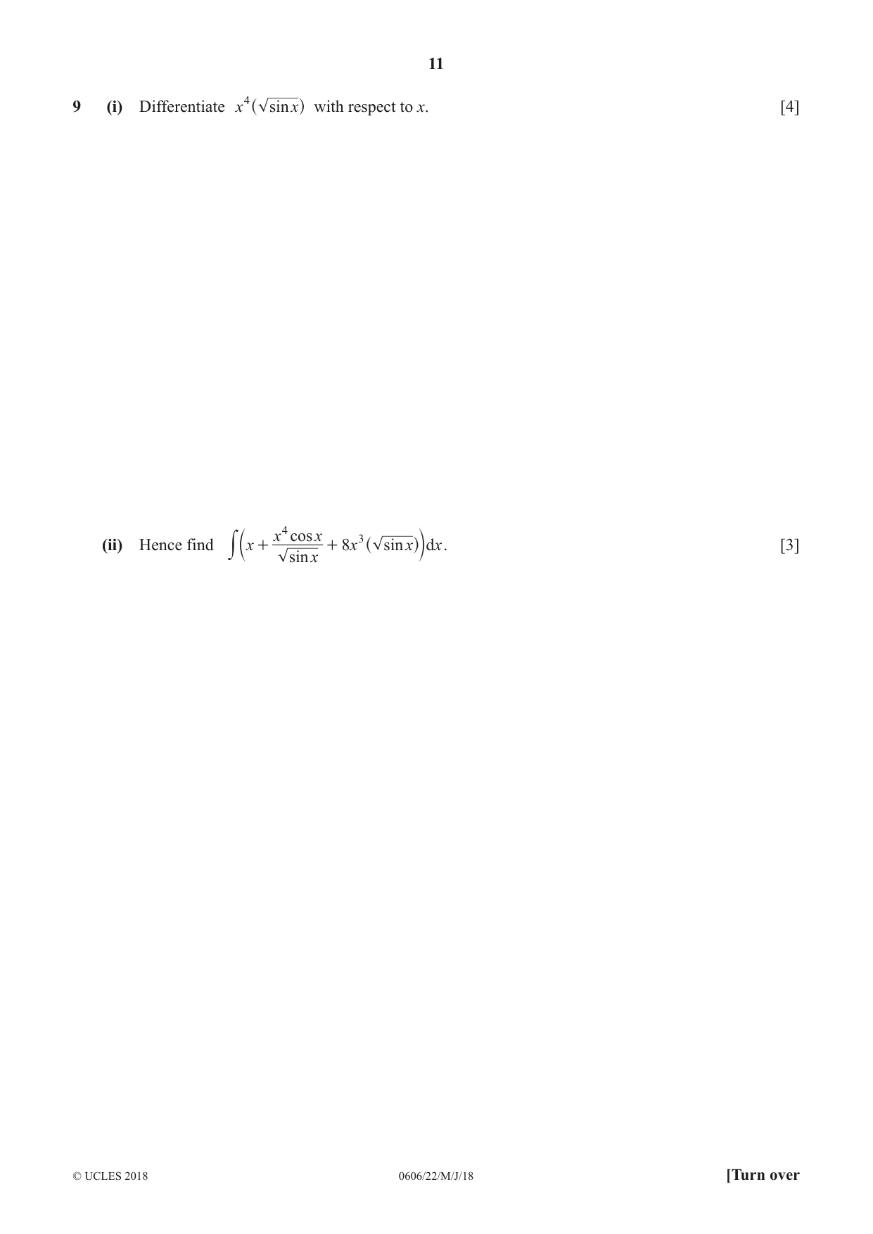 Cambridge IGCSE Mathematics - Additional 0606 2018 May/June Paper 2 · Variant 2 question paper, page 11 of 16