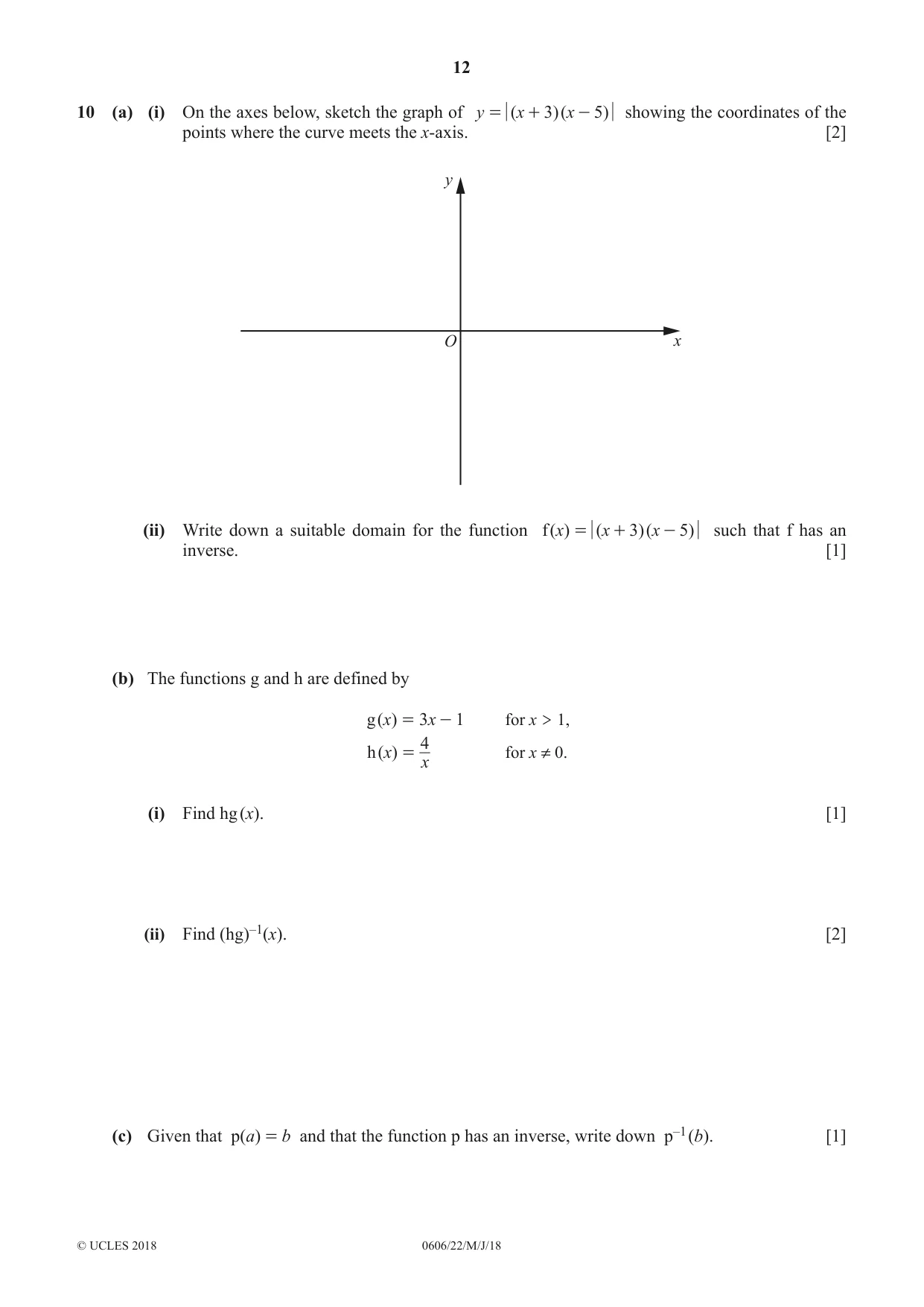 Cambridge IGCSE Mathematics - Additional 0606 2018 May/June Paper 2 · Variant 2 question paper, page 12 of 16