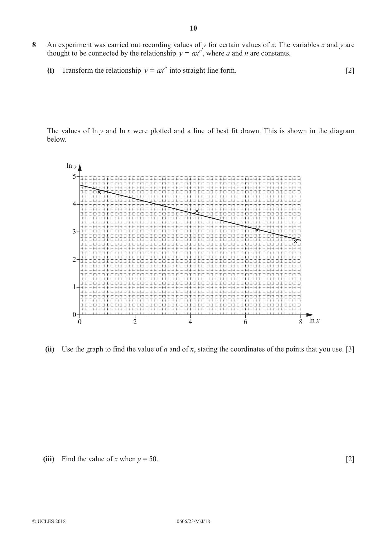 Cambridge IGCSE Mathematics - Additional 0606 2018 May/June Paper 2 · Variant 3 question paper, page 10 of 16