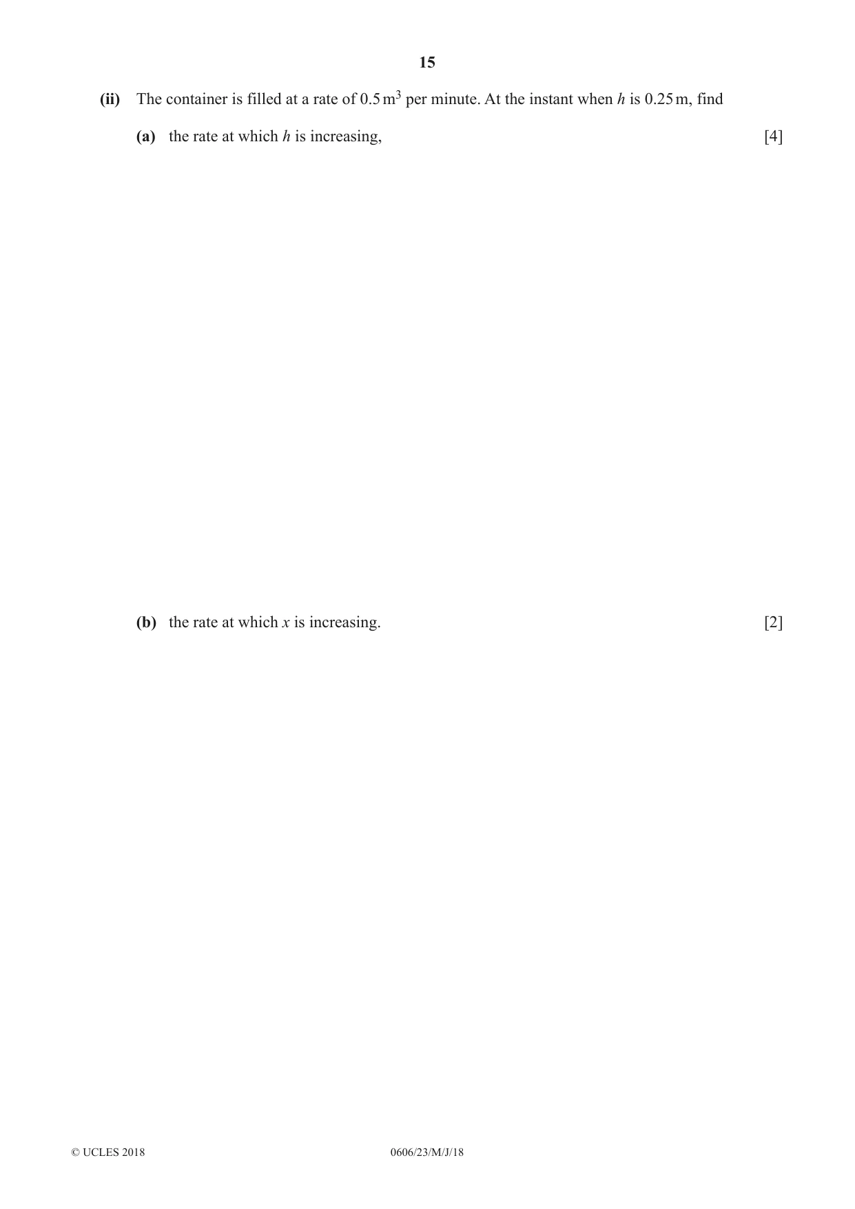 Cambridge IGCSE Mathematics - Additional 0606 2018 May/June Paper 2 · Variant 3 question paper, page 15 of 16