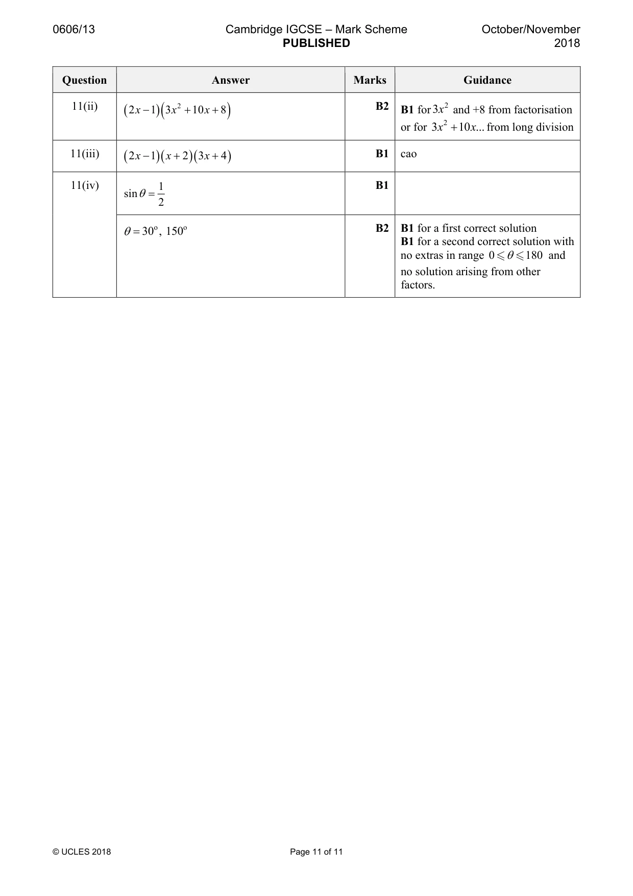 Mark scheme, page 11 of 11