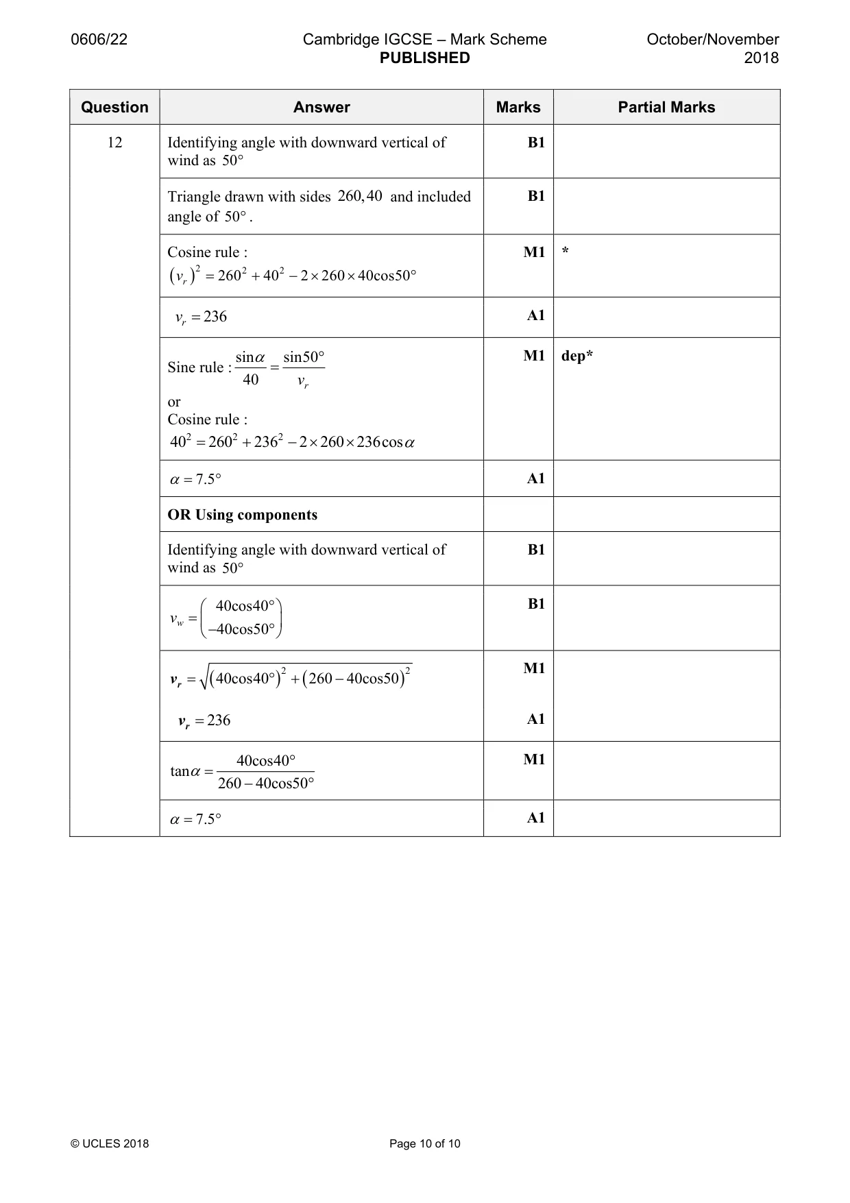 Mark scheme, page 10 of 10