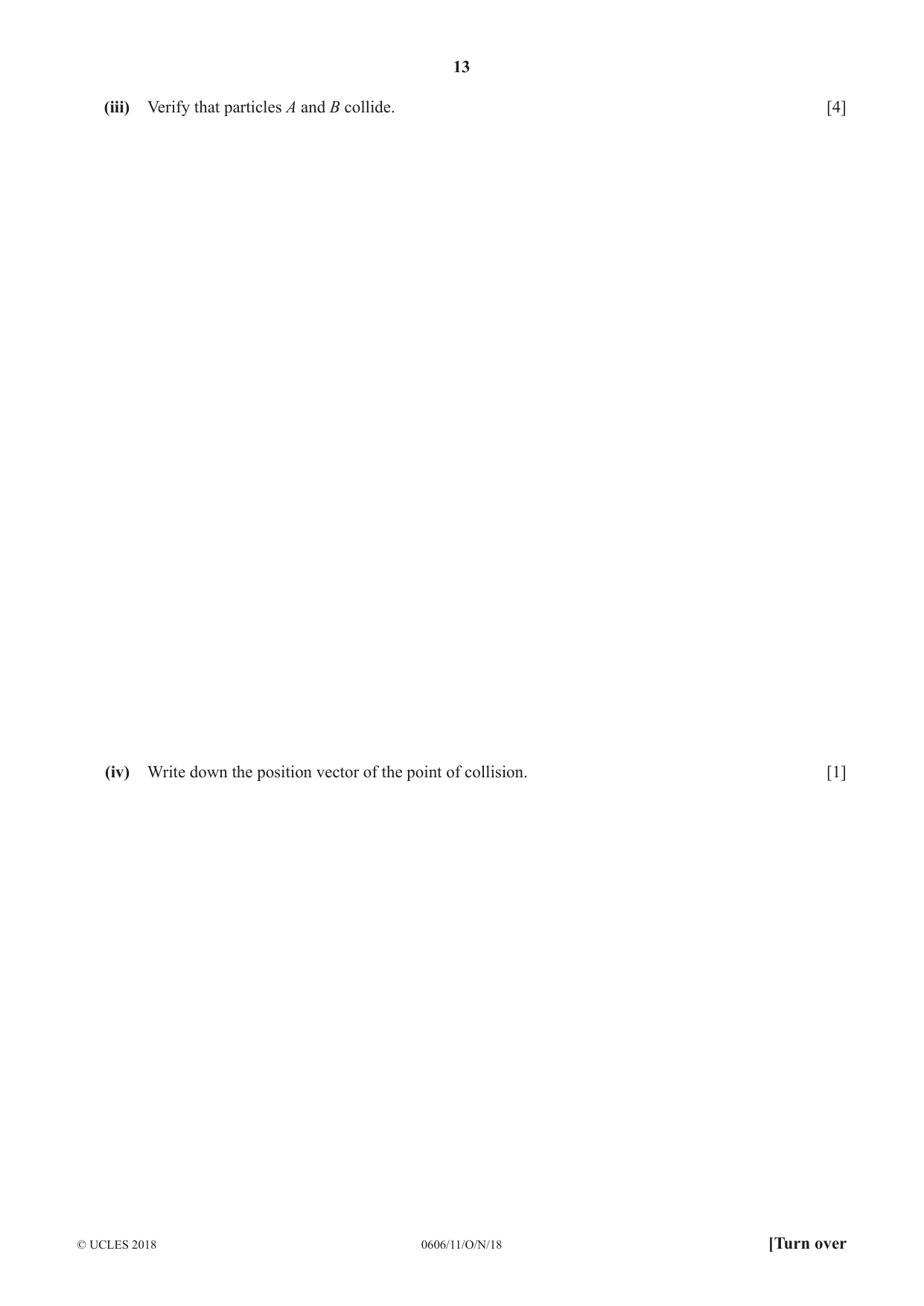 Cambridge IGCSE Mathematics - Additional 0606 2018 Oct/Nov Paper 1 · Variant 1 question paper, page 13 of 16