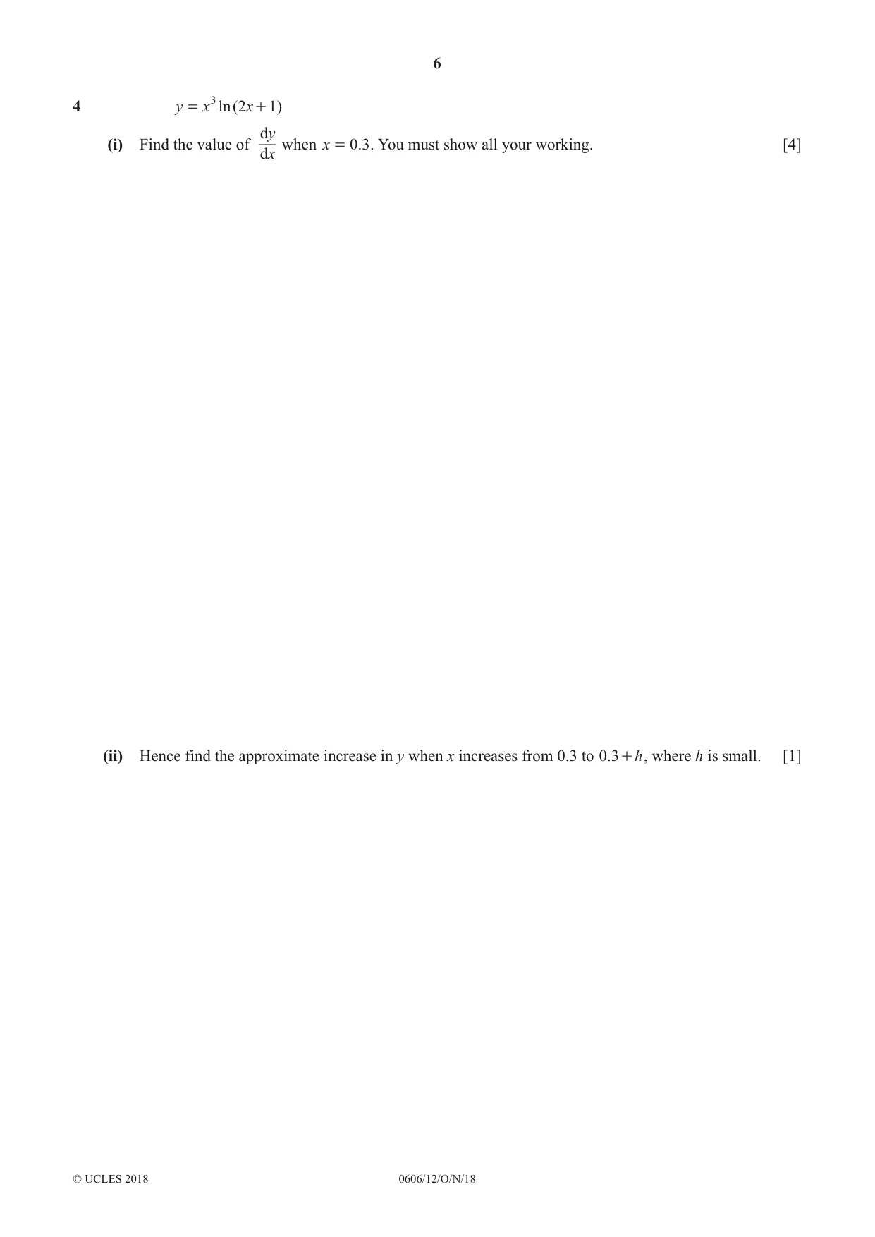 Cambridge IGCSE Mathematics - Additional 0606 2018 Oct/Nov Paper 1 · Variant 2 question paper, page 6 of 16