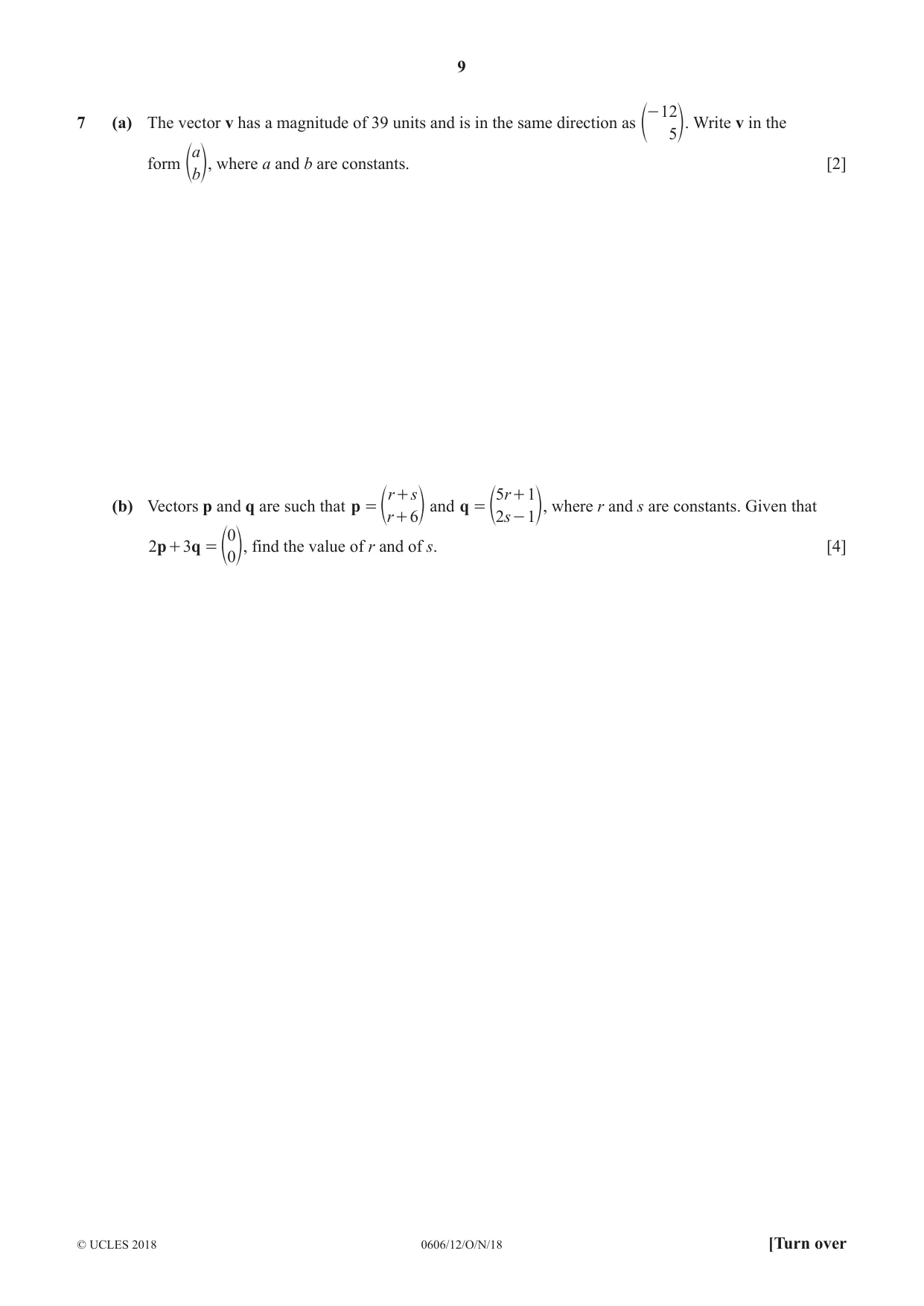 Cambridge IGCSE Mathematics - Additional 0606 2018 Oct/Nov Paper 1 · Variant 2 question paper, page 9 of 16