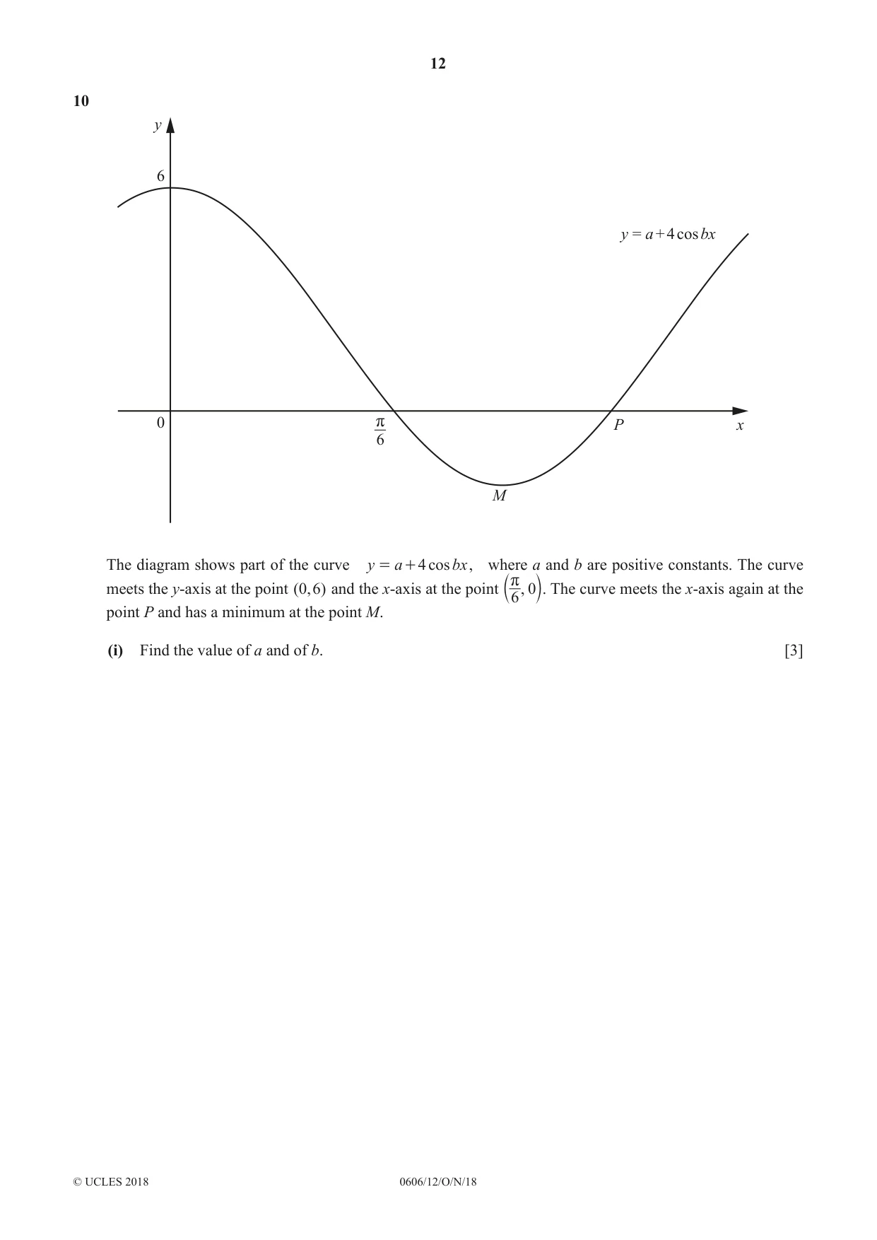 Cambridge IGCSE Mathematics - Additional 0606 2018 Oct/Nov Paper 1 · Variant 2 question paper, page 12 of 16