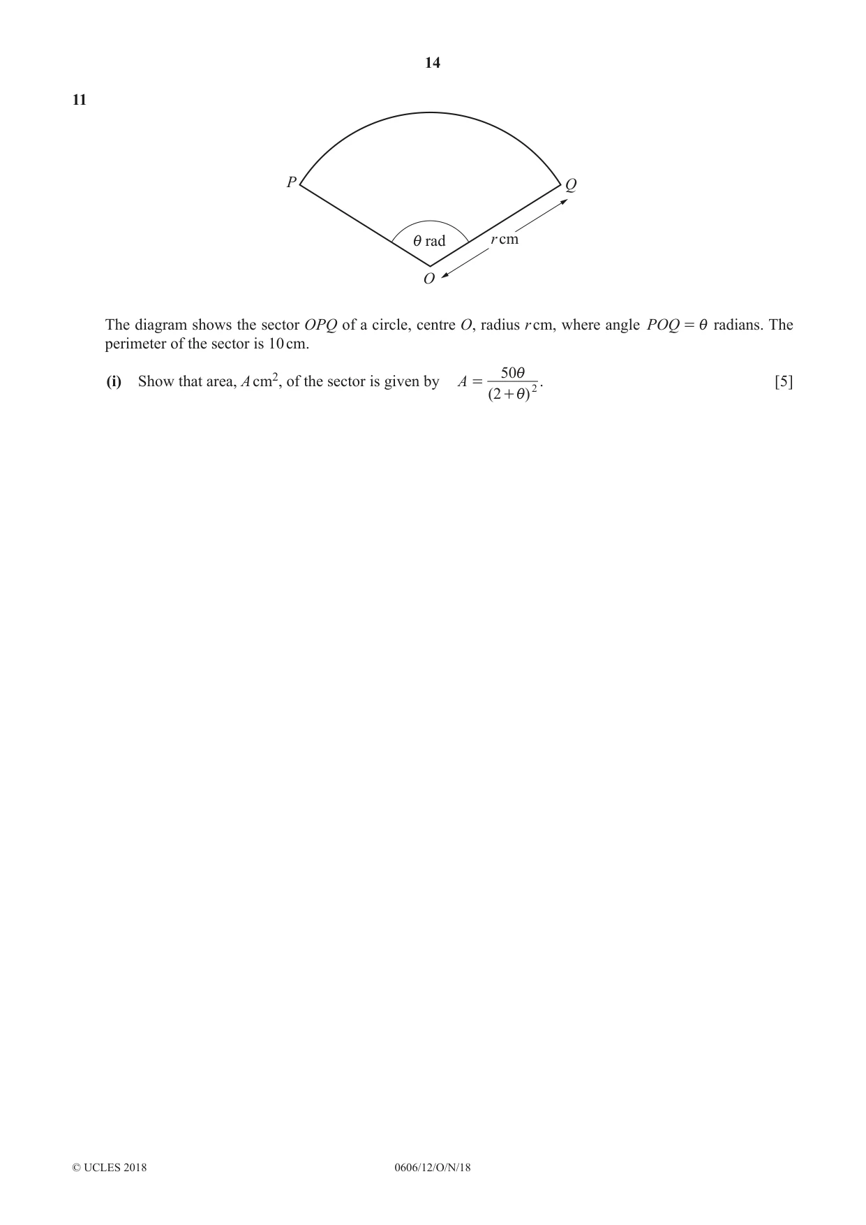 Cambridge IGCSE Mathematics - Additional 0606 2018 Oct/Nov Paper 1 · Variant 2 question paper, page 14 of 16