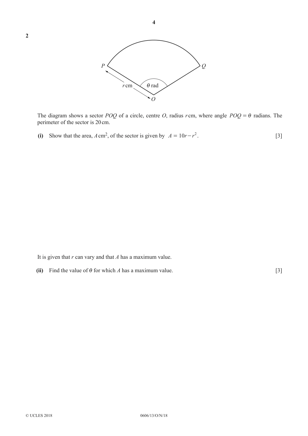 Cambridge IGCSE Mathematics - Additional 0606 2018 Oct/Nov Paper 1 · Variant 3 question paper, page 4 of 16