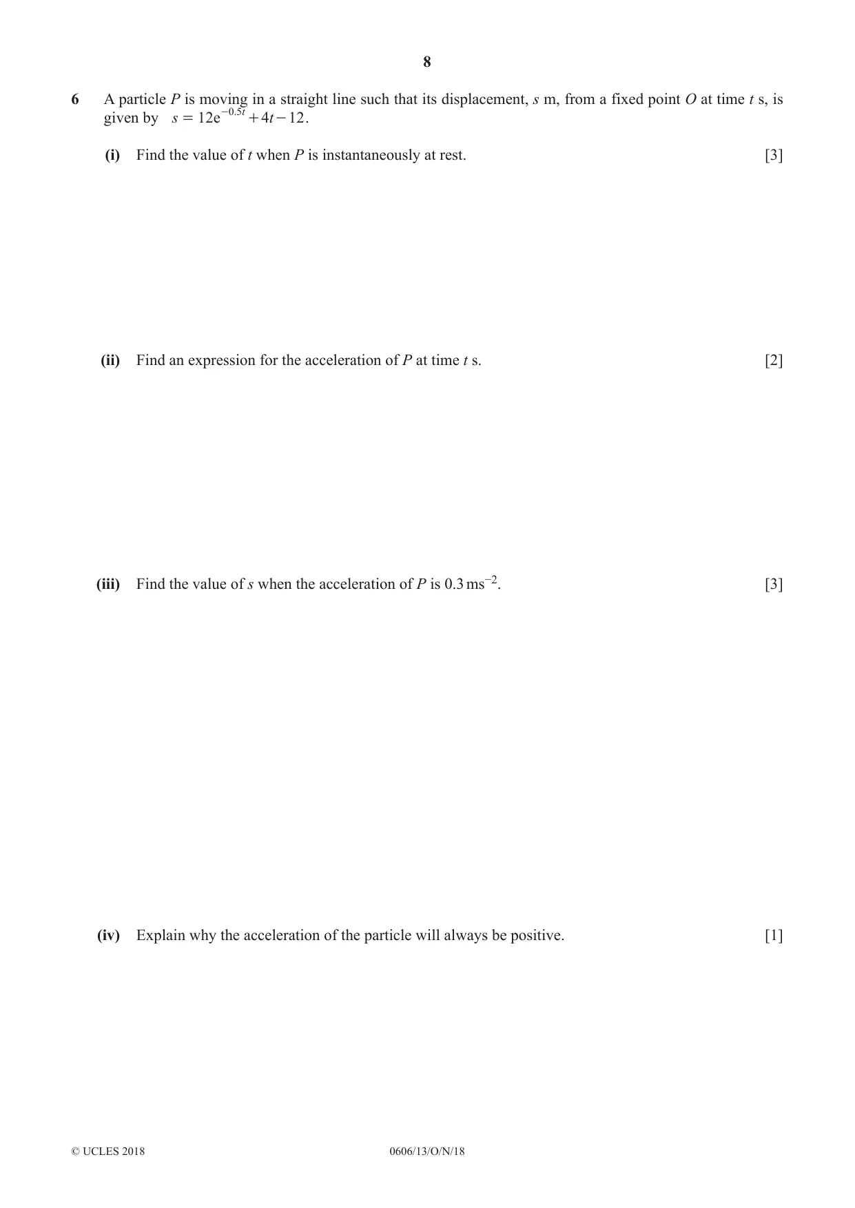 Cambridge IGCSE Mathematics - Additional 0606 2018 Oct/Nov Paper 1 · Variant 3 question paper, page 8 of 16
